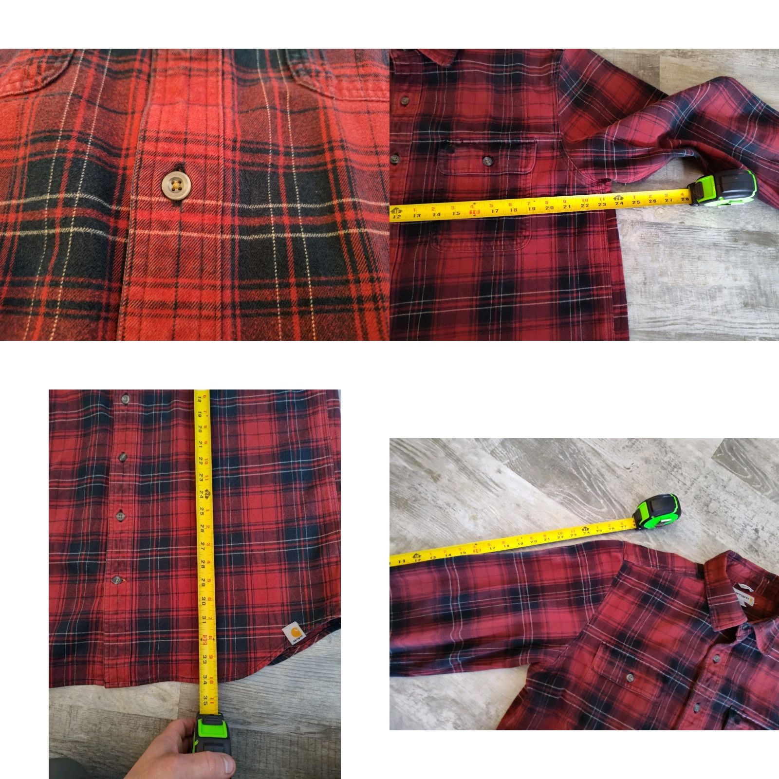 Carhartt VINTAGE Carhartt Men’s Heavyweight Flannel Shirt Size Large Tall Red & Black Plaid Workwear Size US L / EU 52-54 / 3 - 8 Thumbnail