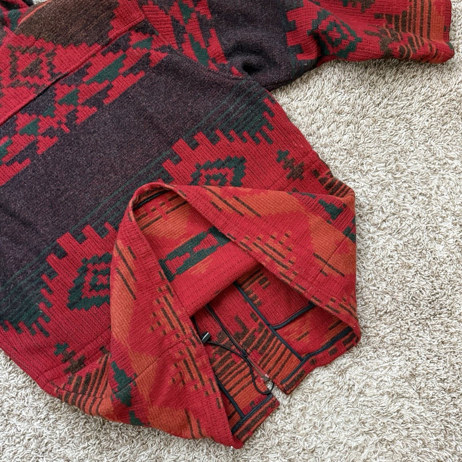 Vintage × Woolrich Woolen Mills Vintage Woolrich Aztec Wool Southwestern Jacket Red Tribal Size L / US 10 / IT 46 - 8 Thumbnail