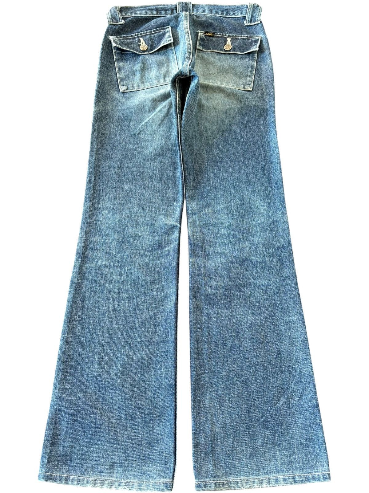 Lee Vintage Lee Union Made Distressed Bush Pants Flare Jeans Size 28" / US 6 / IT 42 - 2 Thumbnail