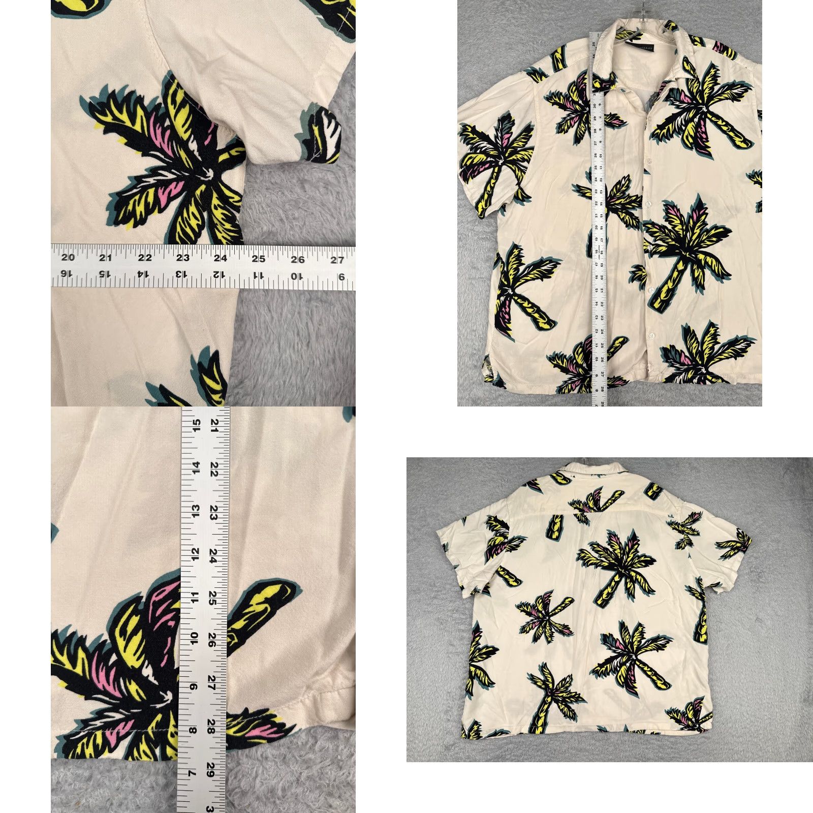 Vintage No Boundaries Shirt Men 2XL Ivory Yellow Palm Tree 100% Rayon Hawaiian Vintage? Size US XXL / EU 58 / 5 - 8 Thumbnail