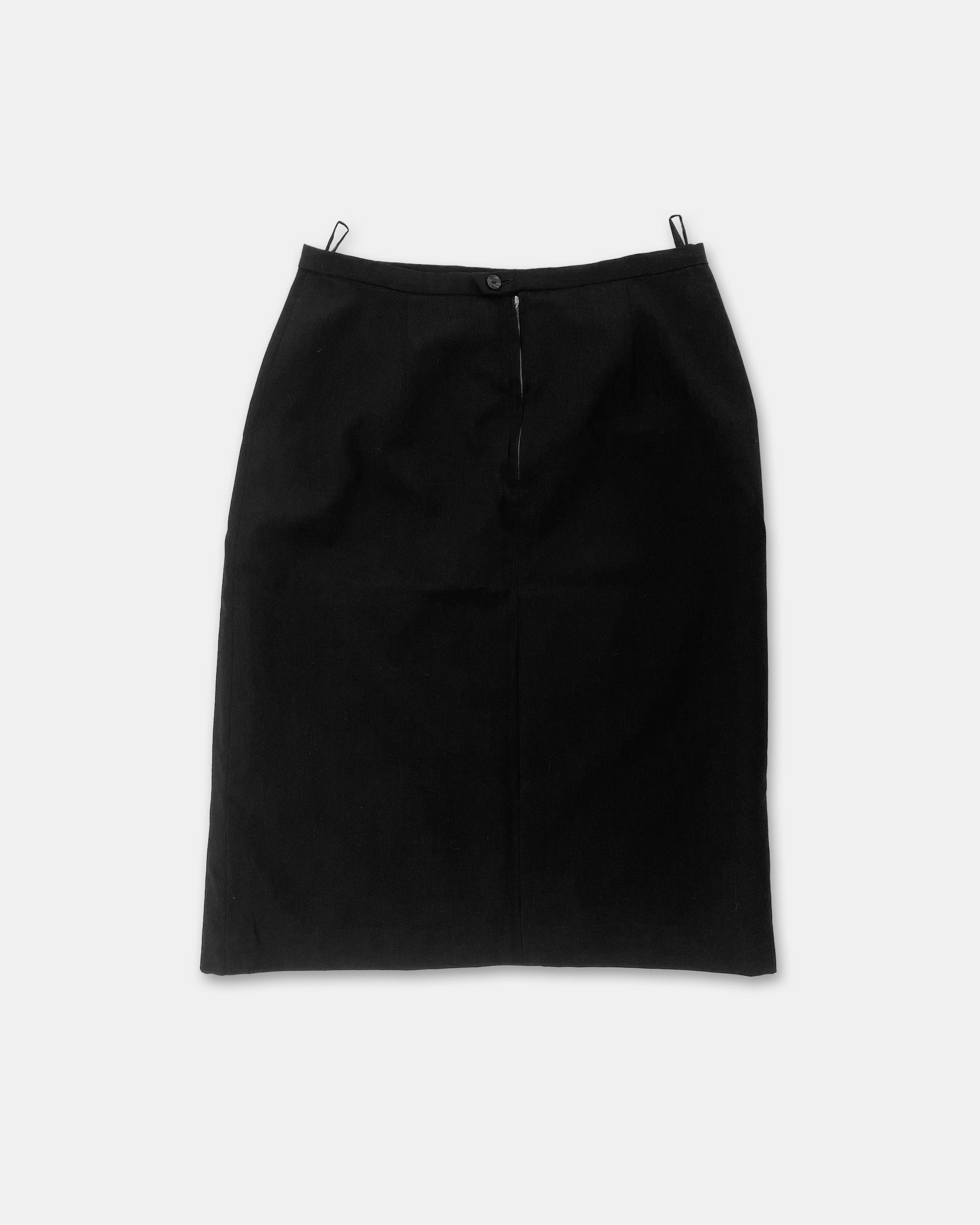Vintage Trevira 1970s Pleated Slit Wool Skirt Size 31" - 2 Thumbnail