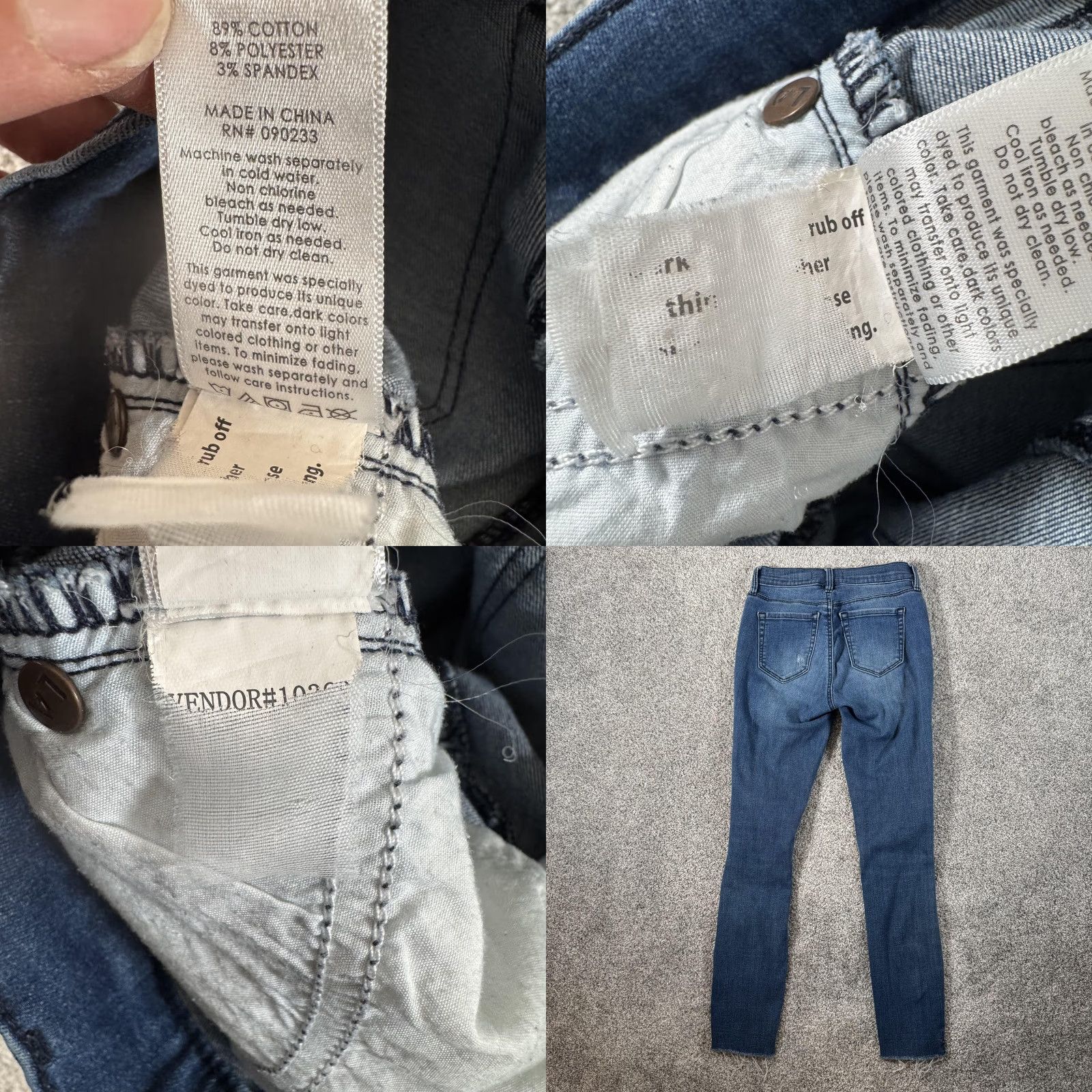 Pacsun VINTAGE? No — PacSun Jeans Women’s 23 Blue High-Rise Ankle Jegging Distressed Super Stretch Jeans 00 Womens Slim Distressed Pockets Zip Fly Size 24" / US 00 / IT 34 - 9 Thumbnail