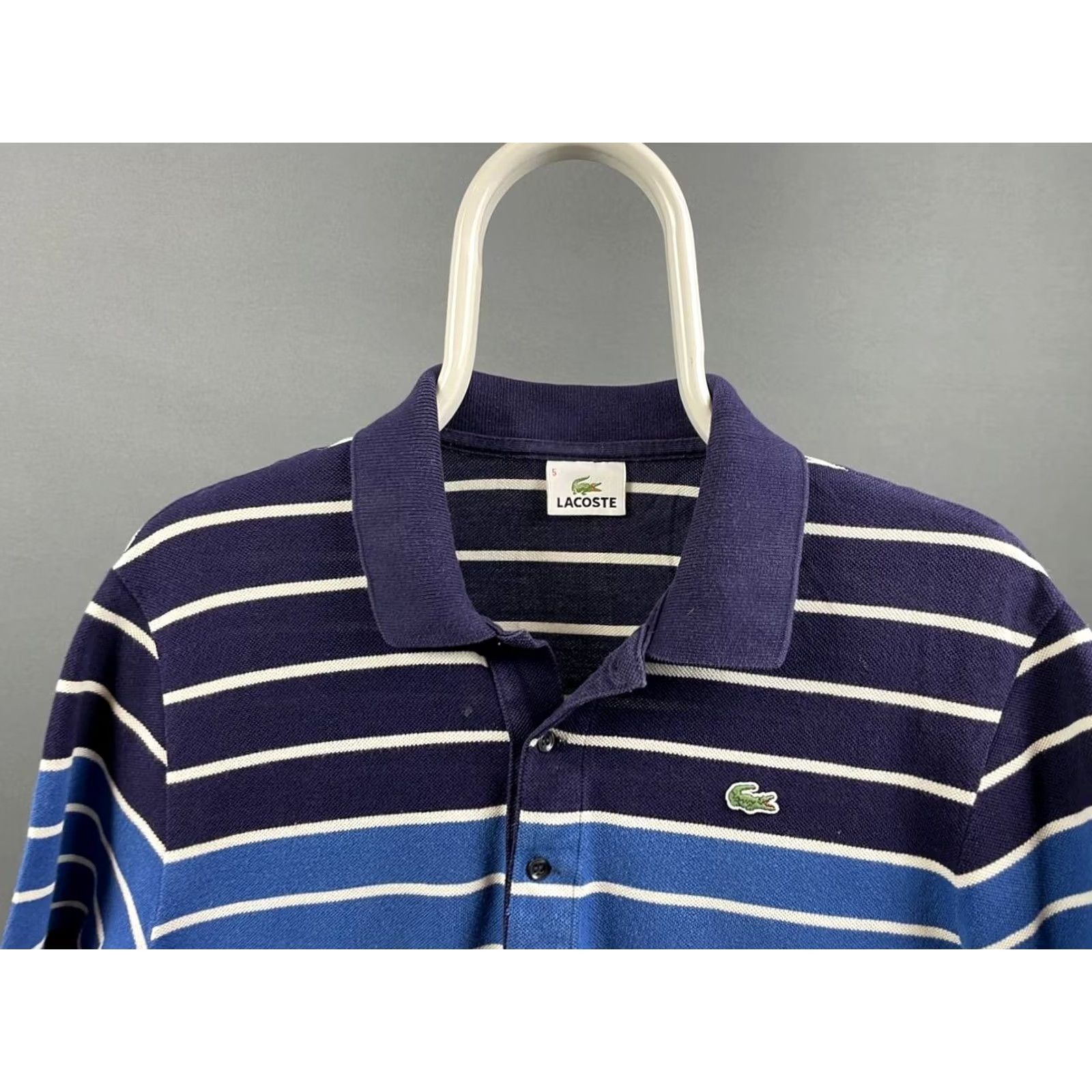 Lacoste Lacoste Polo Shirt Mens Regular Striped Blue Cotton Short Sleeve Size 5 Polo Shirt Mens Regular Blue Striped Cotton Short Sleeve Size US S / EU 44-46 / 1 - 4 Thumbnail
