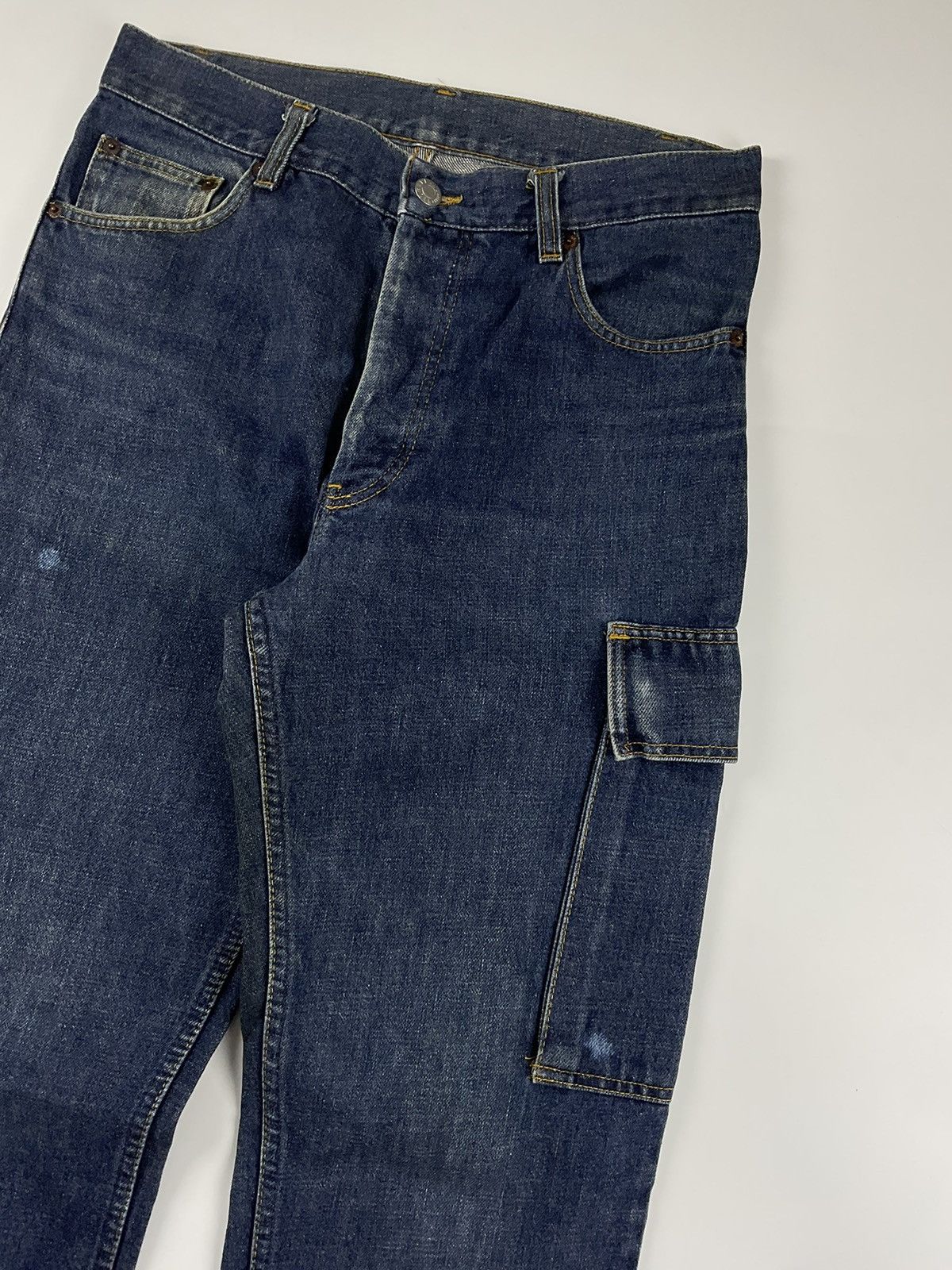 Helmut Lang Helmut Lang 1997 Denim Cargo Pants Size US 31 - 4 Thumbnail
