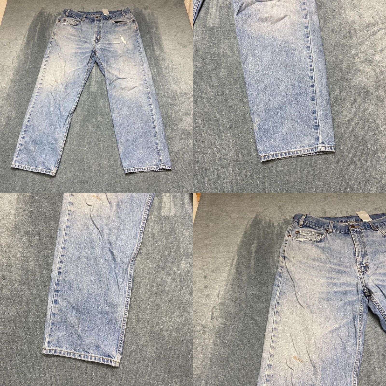 Denime Kirkland Jeans Mens 36x30 Blue Denim Light Wash Straight Leg Distressed Jeans Size US 36 / EU 52 - 8 Thumbnail