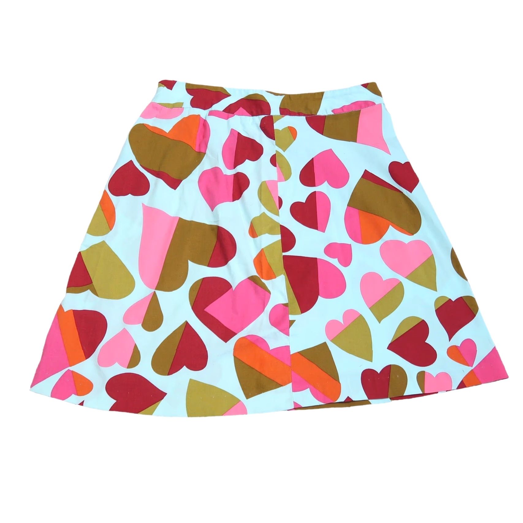 Vintage VINTAGE 90s Cotton Mini Skirt M Adults Casual Heart Print Violet Light Blue Pink Olive Green Aline High Rise Side Zipper Womens? Size 30" / US 8 / IT 44 - 3 Thumbnail