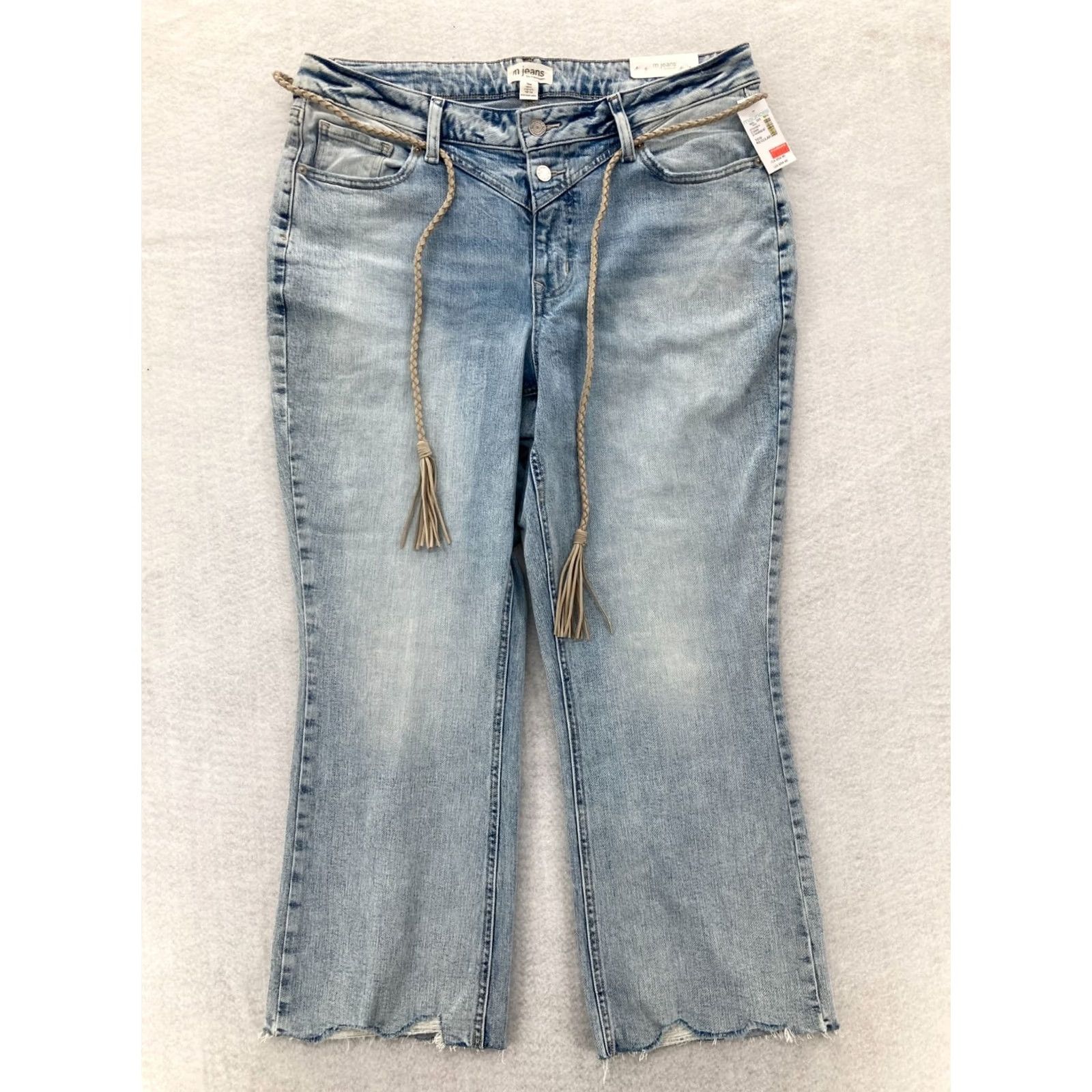 Vintage Maurices M Jeans Women's Plus 16W Kick Boot Ankle Blue Stretch Denim Belted NWT Jeans Size 38" / US 16 / IT 52 - 2 Thumbnail