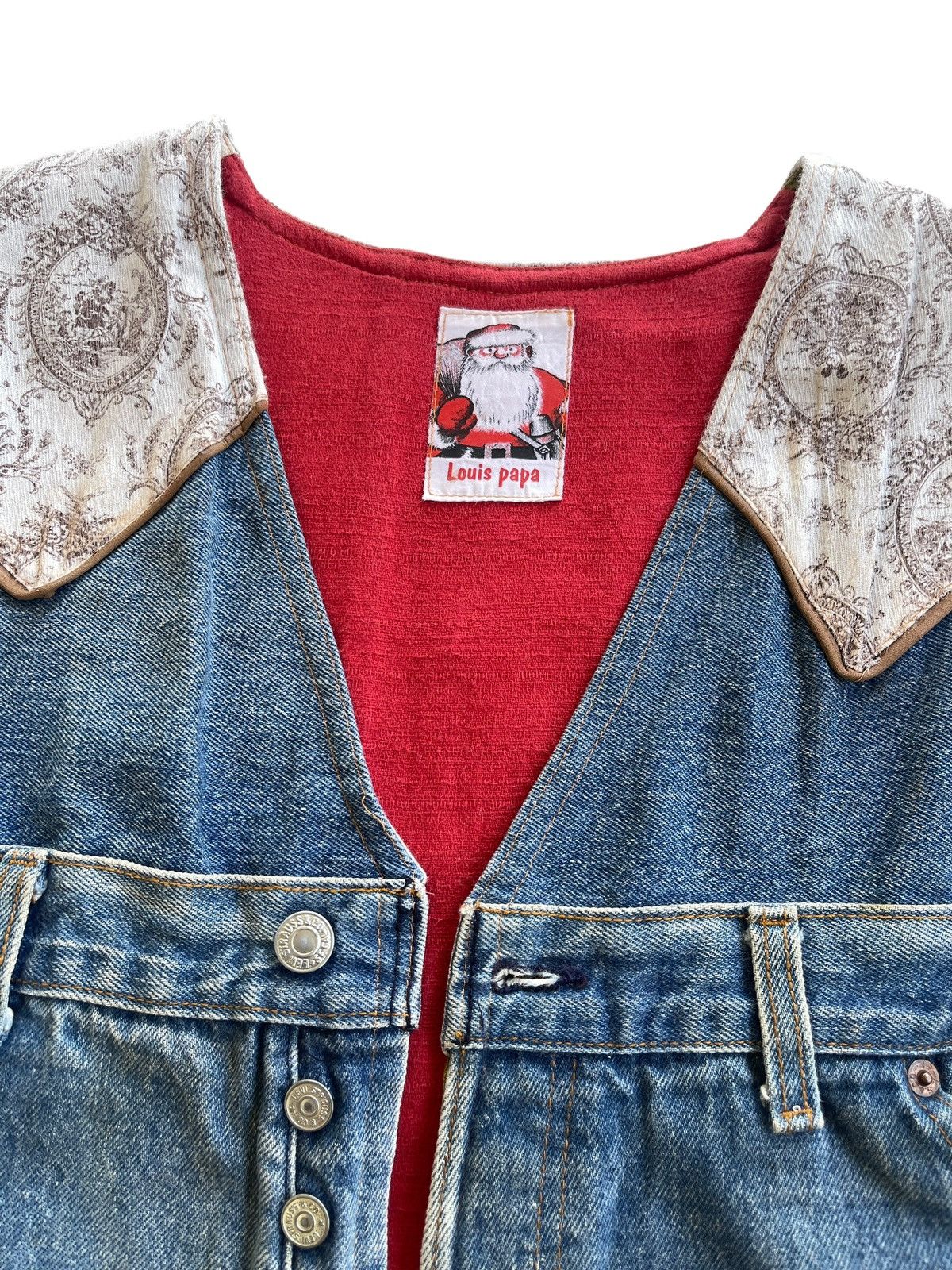 Levi's Vintage Clothing Levis X Louis Papa Reconstruct Custom Denim Vest Size M / US 6-8 / IT 42-44 - 7 Thumbnail