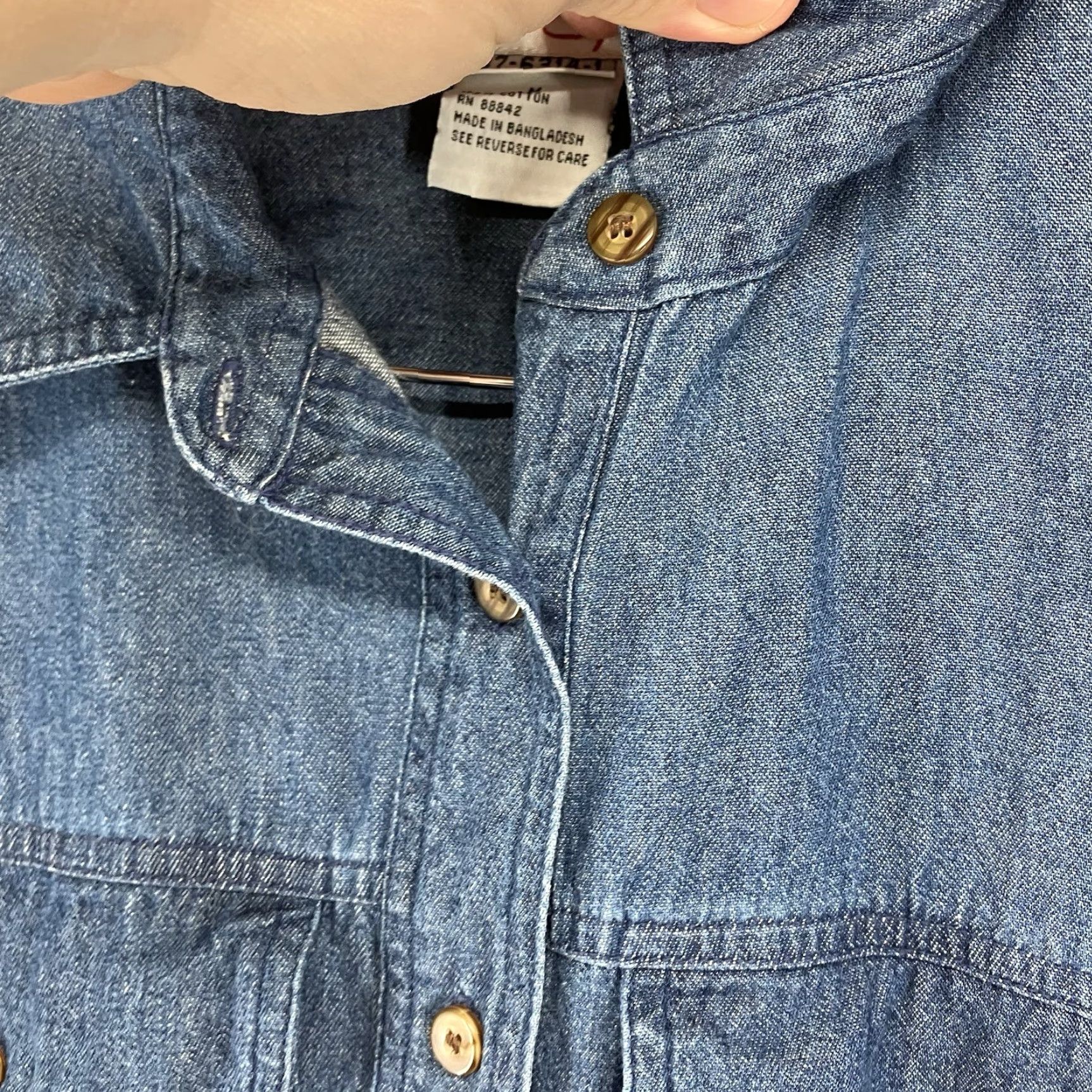 Denime VINTAGE 90s Women's Denim Shacket Medium Blue Jean Button-Up Shacket Casual Western Cowgirl 100% Cotton A Size M / US 6-8 / IT 42-44 - 5 Thumbnail