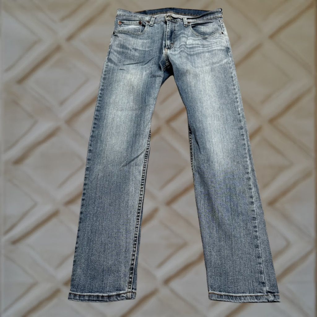 Levi's Levi's 512 Slim Fit Taper Leg Flex Denim Jeans Mens 31x30 Blue Light Wash Cotton Size US 31 - 1 Thumbnail