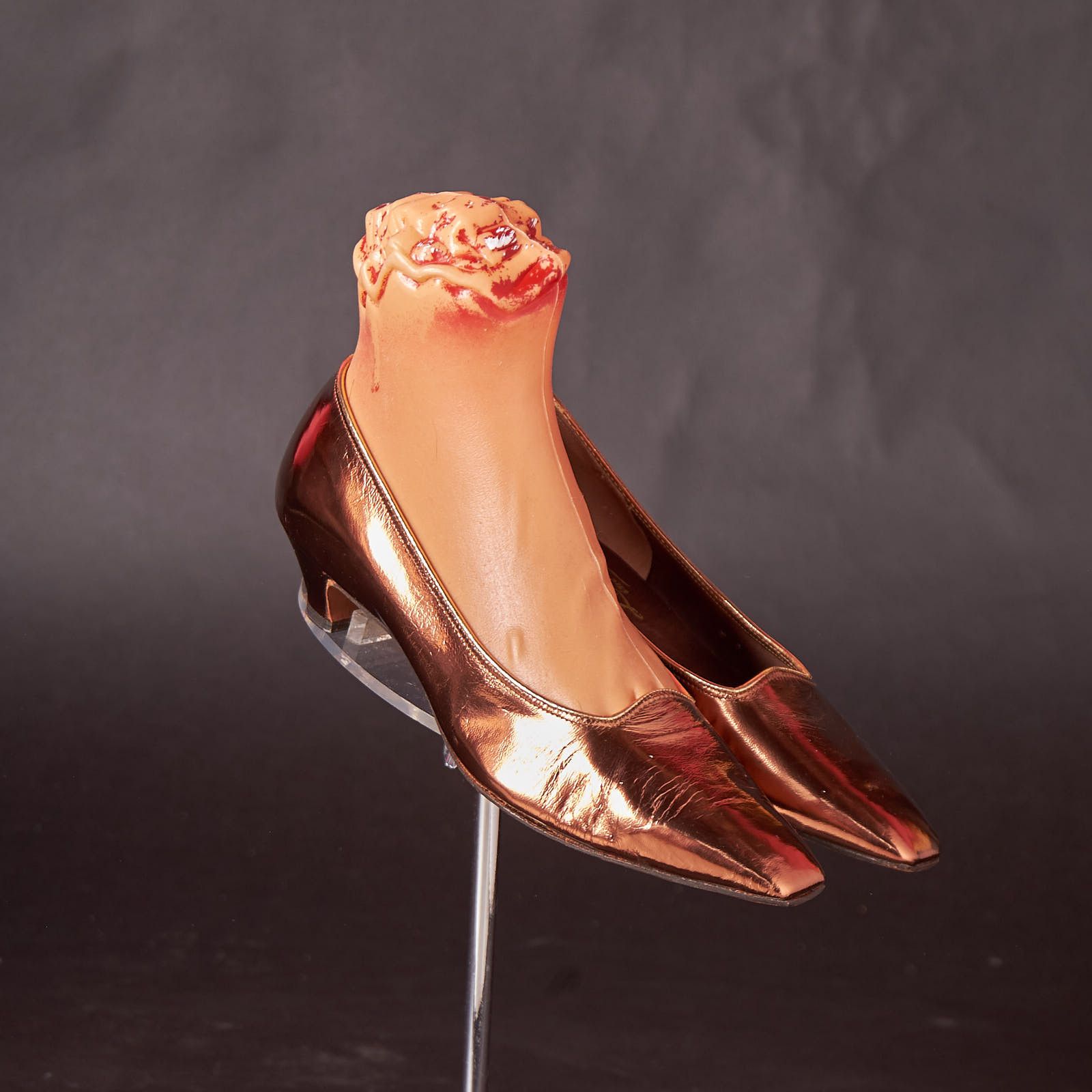 Vintage 1960S Metallic Copper Kitten Heels Shoes, Women's (Size 5.5) Product Image