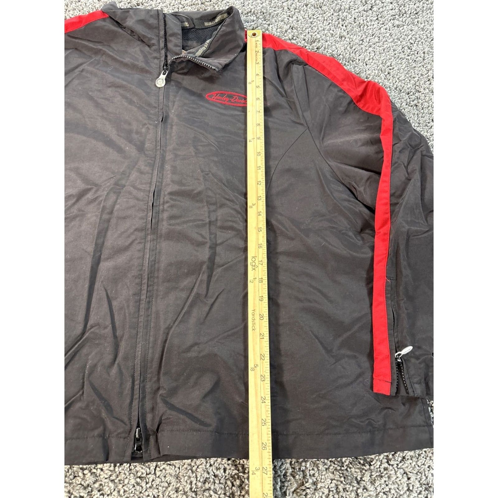Harley Davidson VINTAGE Harley-Davidson Jacket Mens XL Windbreaker Striped Logo 90s Black Nylon Windbreaker Logo Mens XL 90s Size US XL / EU 56 / 4 - 3 Thumbnail