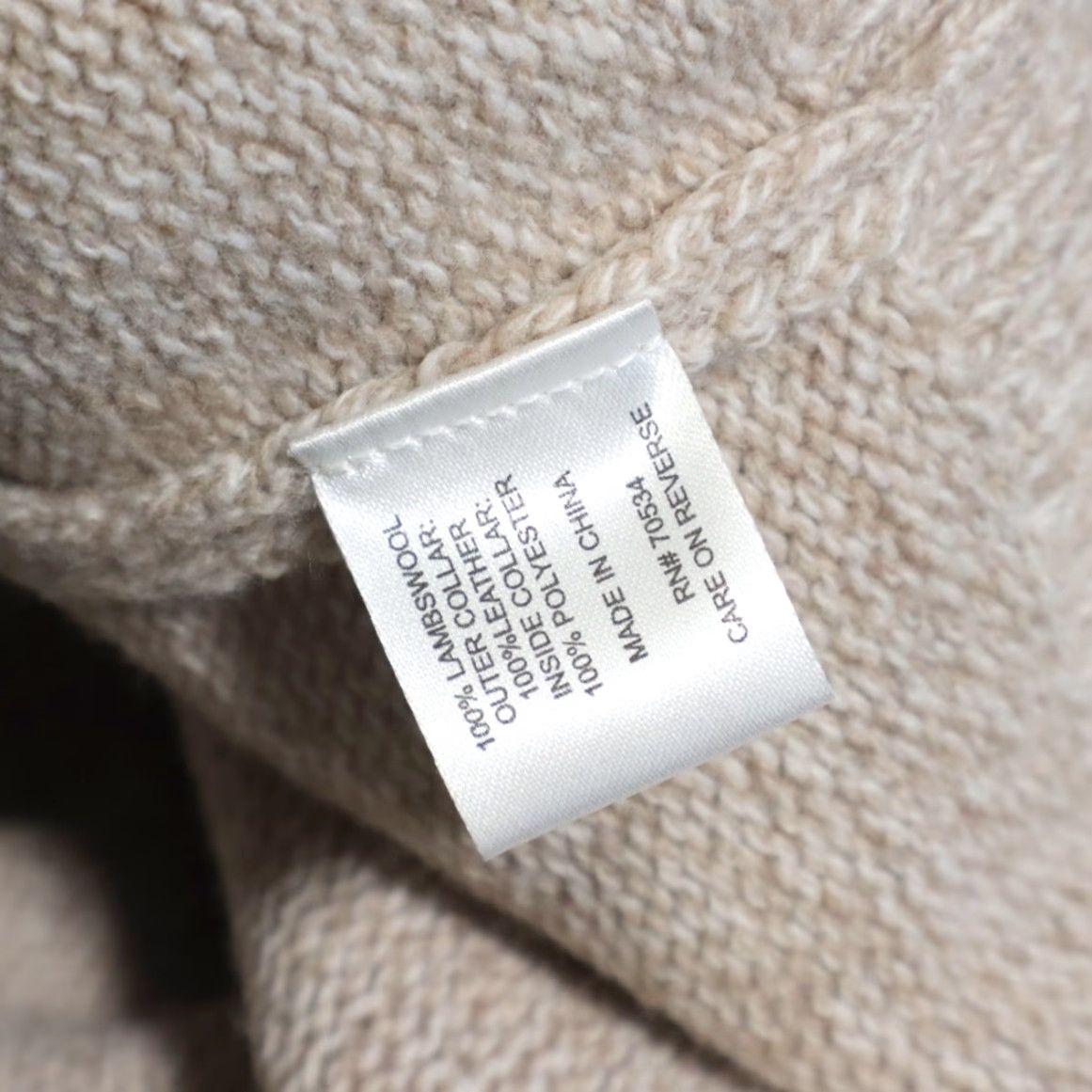 Orvis Orvis Shearling Collar Lambswool Solid Mock Long Sleeve Sweater Wheat Men's L Shirt Size US L / EU 52-54 / 3 - 7 Thumbnail