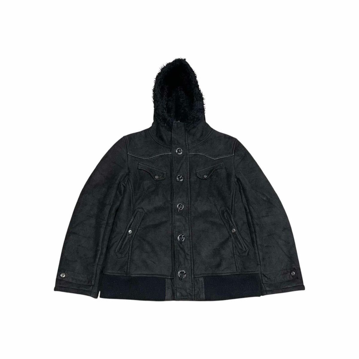 Hysteric Glamour 🔥Sick Y2K Wisdom Fur Hooded Suede Jacket Goth Punk Size US L / EU 52-54 / 3 - 3 Thumbnail