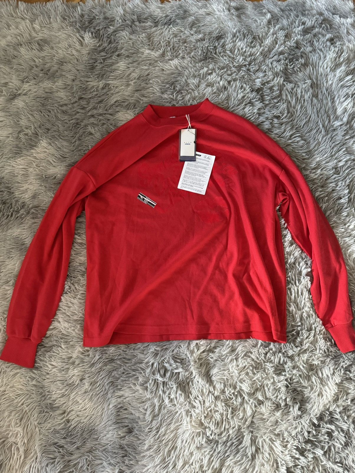 red printed sweatshirt