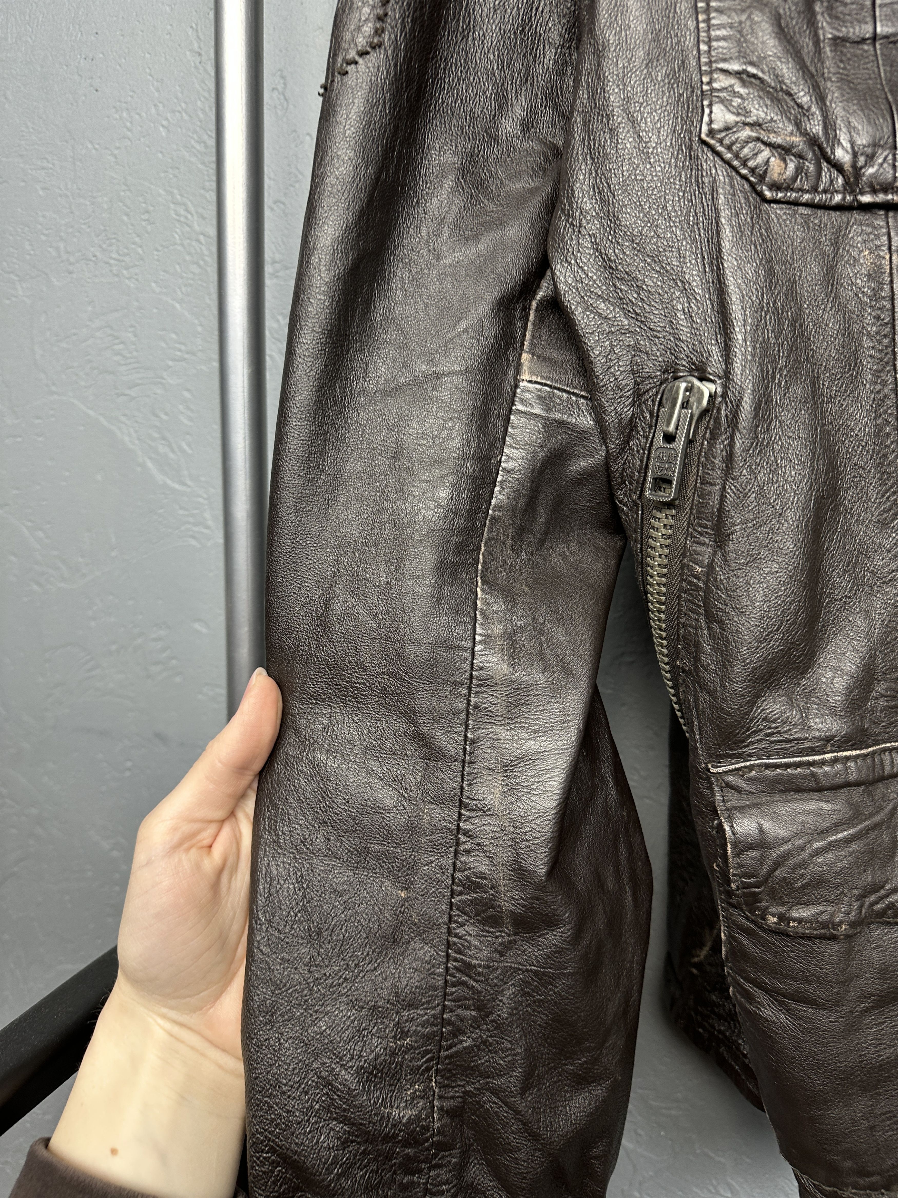 Superdry Superdry Mens Genuine Leather Biker Jacket Size US L / EU 52-54 / 3 - 11 Thumbnail