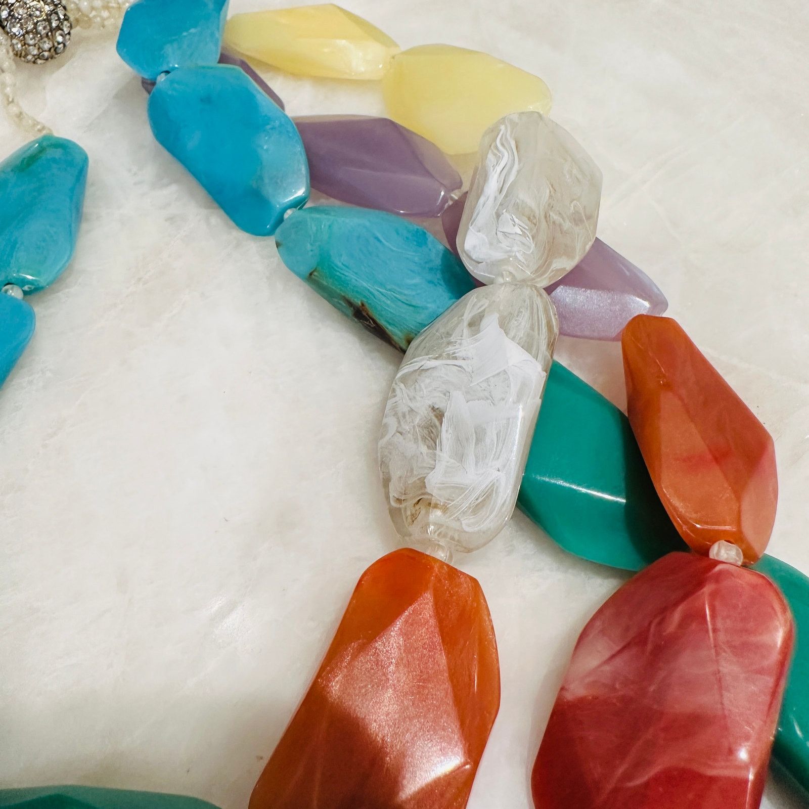Other Talbots Multi-Strand Faceted Resin Statement Necklace Size ONE SIZE - 4 Thumbnail
