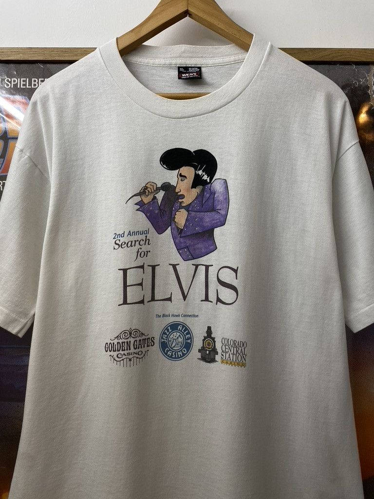 Fruit Of The Loom 80s Vintage Search For Elvis Presley Souvenir T Shirt Size US XL / EU 56 / 4 - 2 Thumbnail