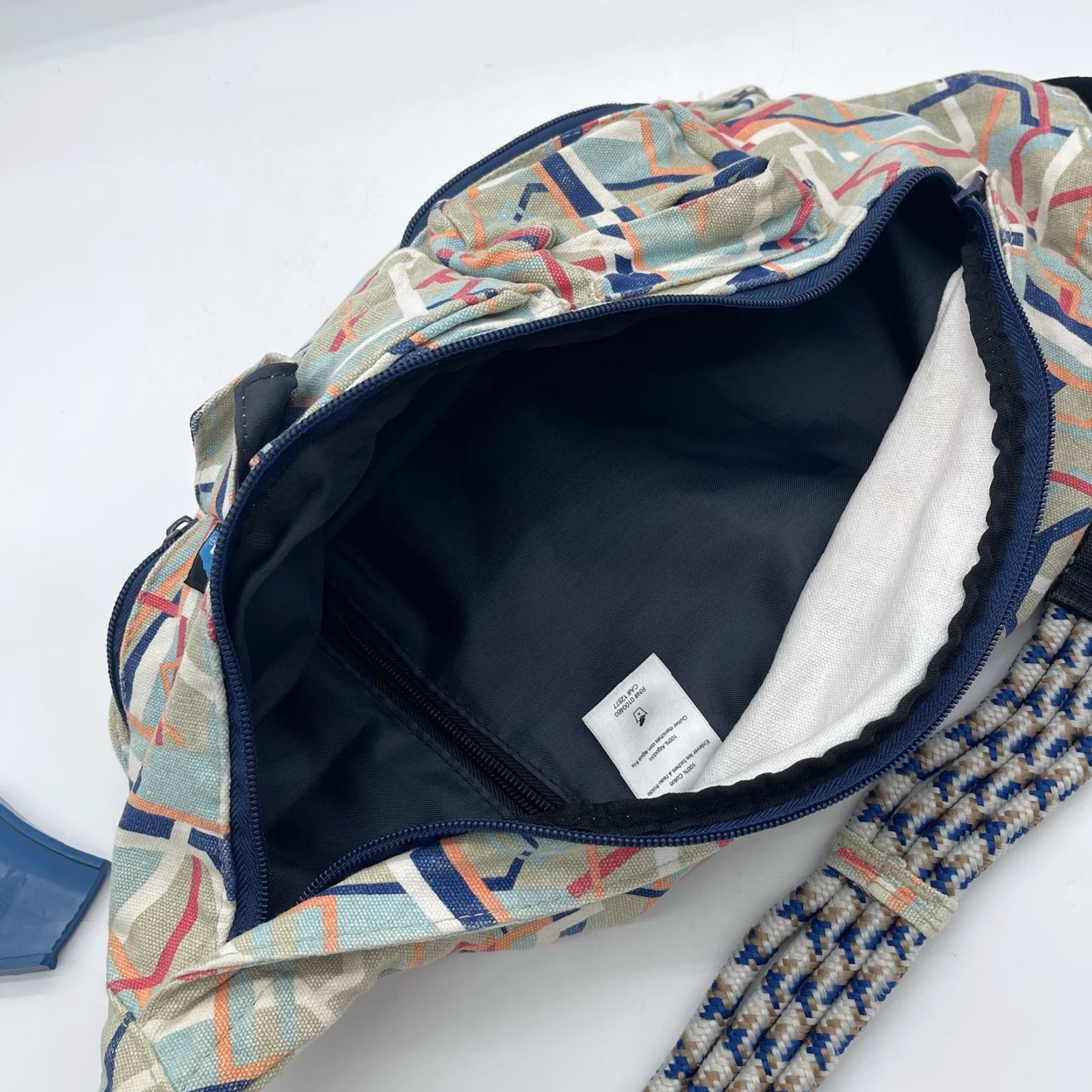Kavu Geometric Pattern Backpack - Black, Tan, Blue 9493_RAVEN_L1.jpg?v=1774974070  main image 3