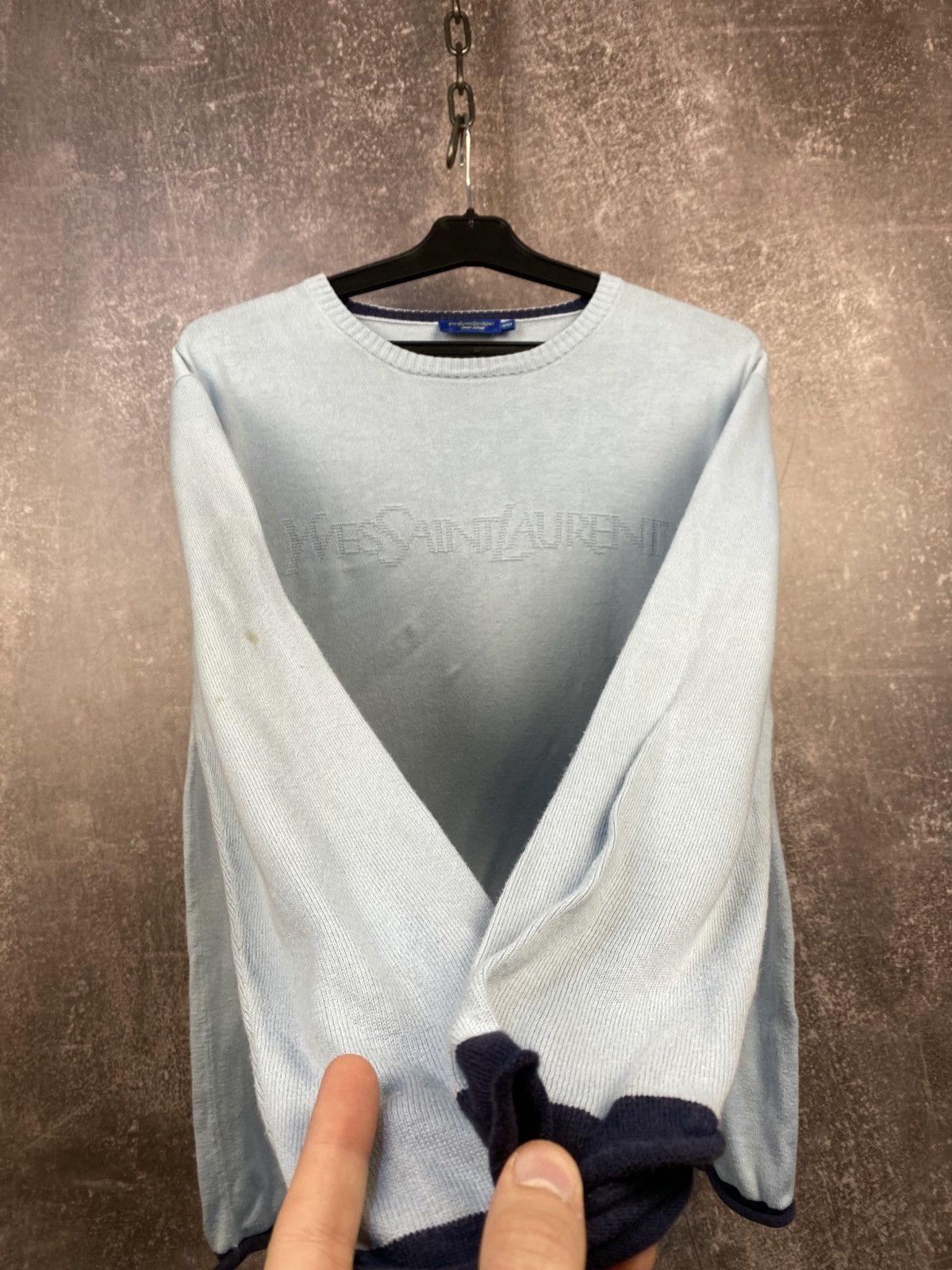 Vintage Blue YSL Sweater Yves Saint Laurent Sweater Size US XXS / EU 40 - 5 Thumbnail
