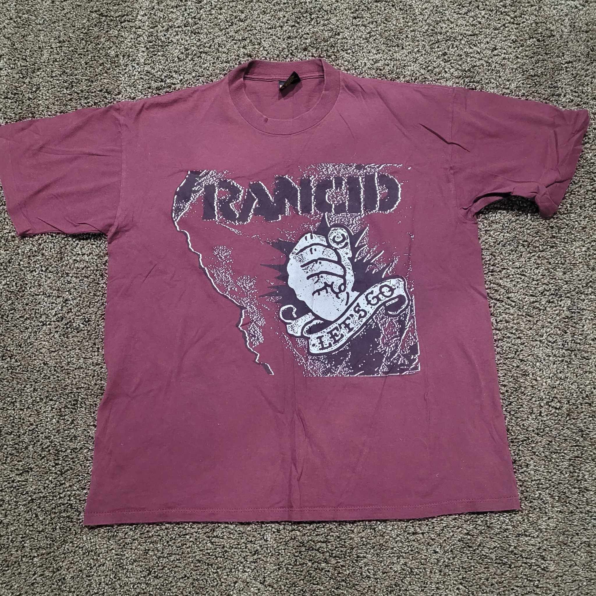 image of Band Tees x Vintage 90's Rancid Let's Go Tour Band Tee in Dark Maroon, Men's (Size XL)