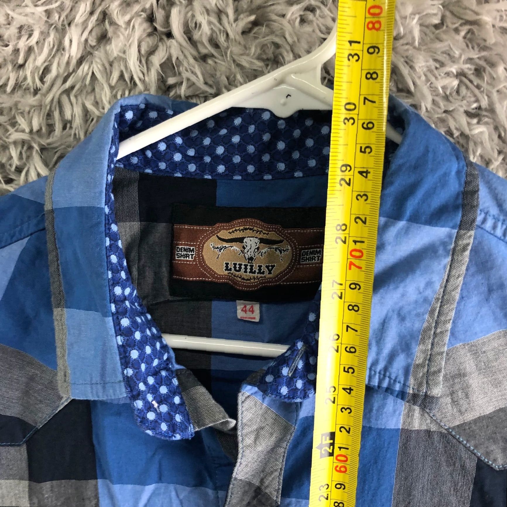 Denime Luilly Denim Shirt Mens Size Large Blue Striped Long Sleeve Spread Collar Shirt Size US L / EU 52-54 / 3 - 5 Thumbnail