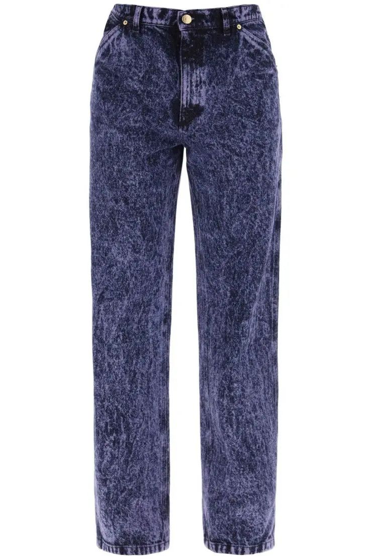 image of Marni O1S22I1N0324 Marbleized Denim Jeans In Purple, Men's