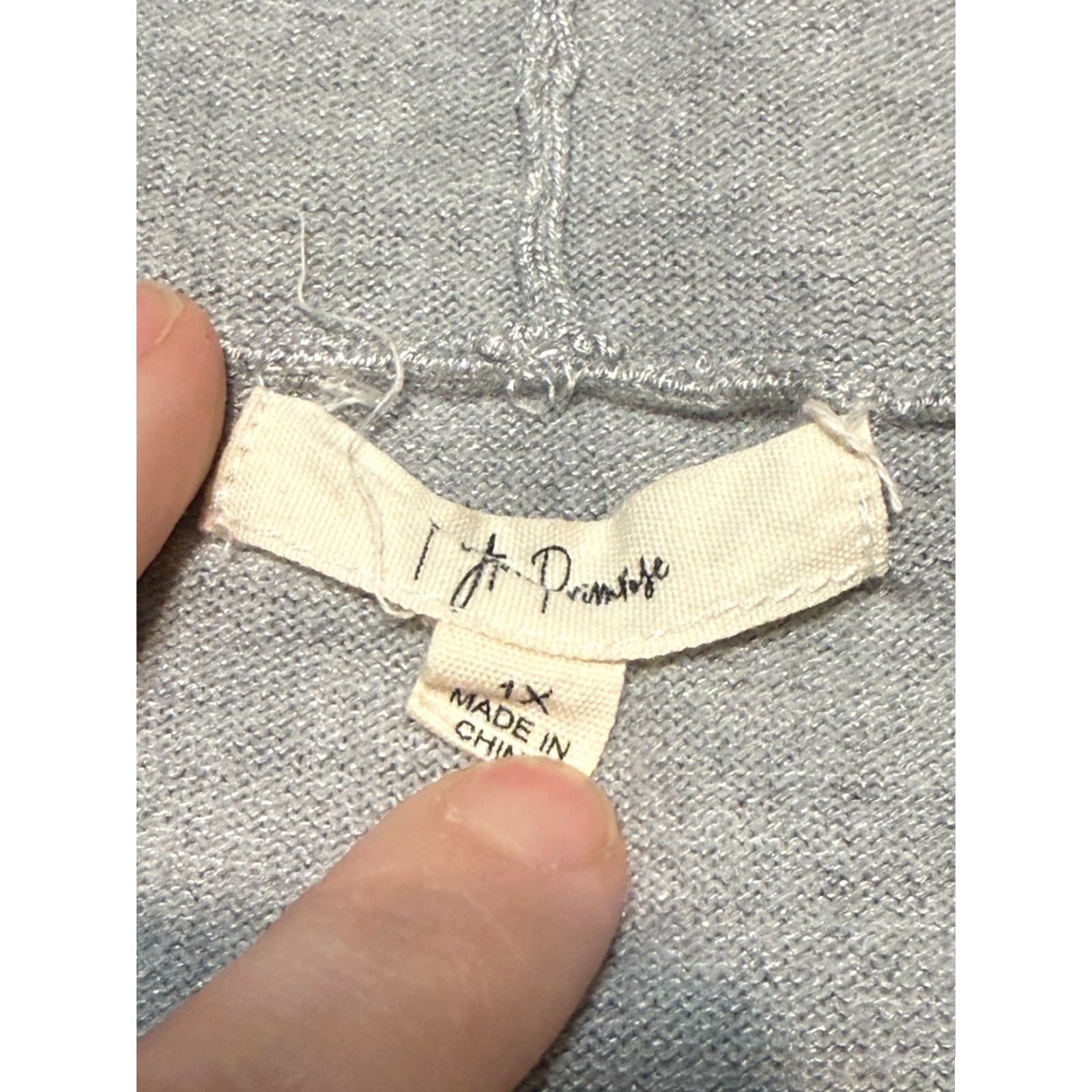 Vintage Peyton Promise Sweater Cardigan Hooded, Women's Plus 1X, Gray, Long Open Knit, Open, Regular, Casual, Fall Winter Spring Summer, 1X, Women Size XL / US 12-14 / IT 48-50 - 5 Thumbnail