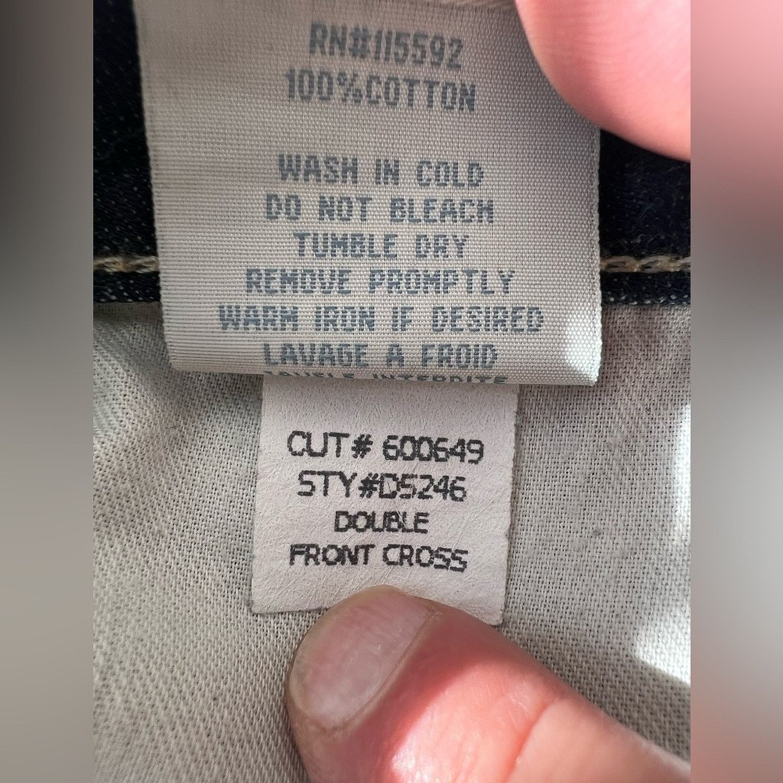 Robins Jeans Robin's Jean Blue Double Front Cross 42 Made in USA Rare 34 Size US 42 / EU 58 - 10 Thumbnail