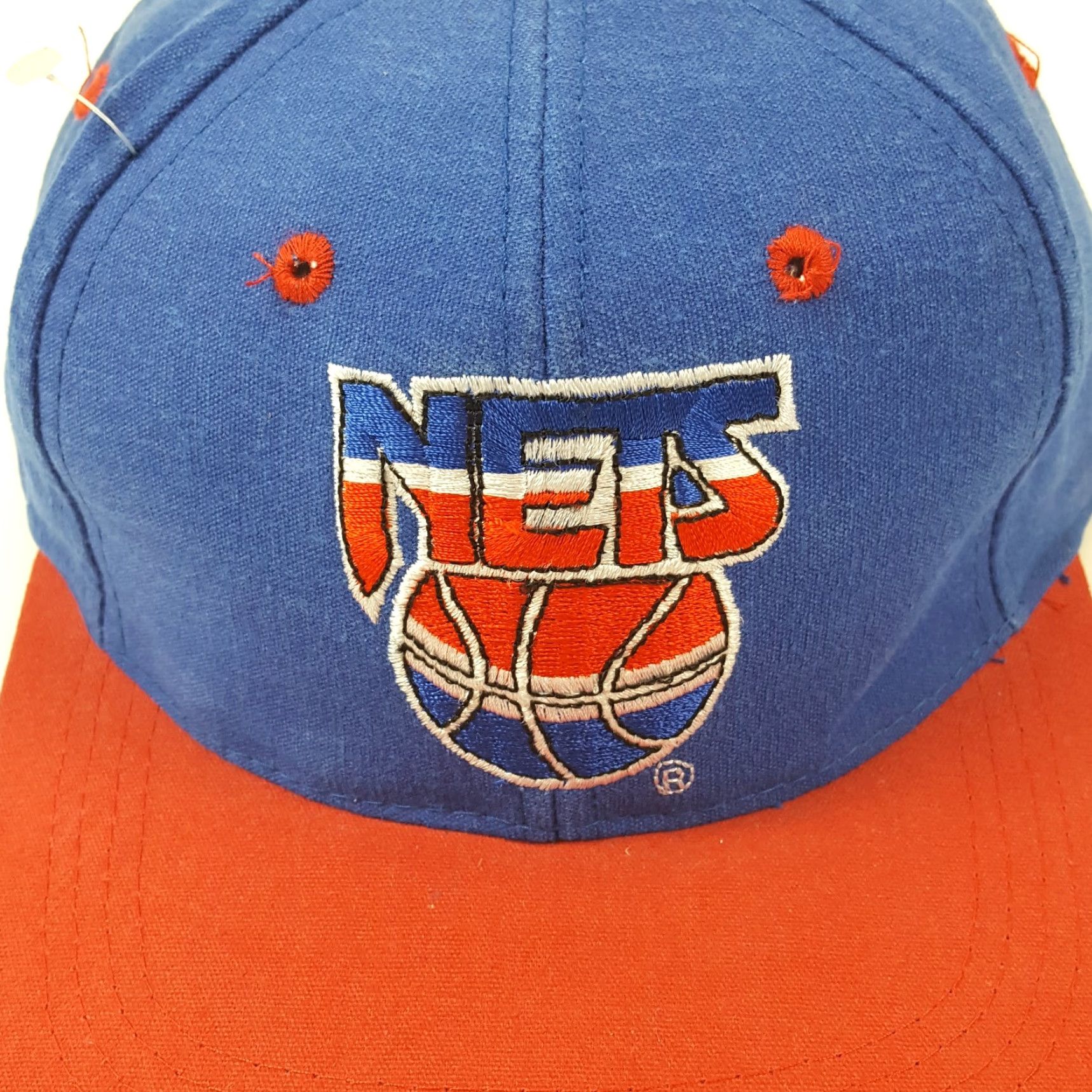 NBA VINTAGE 90s NBA Brooklyn Nets Snapback Cap Hat - Blue Adjustable Baseball Hat Mens Size ONE SIZE - 2 Thumbnail