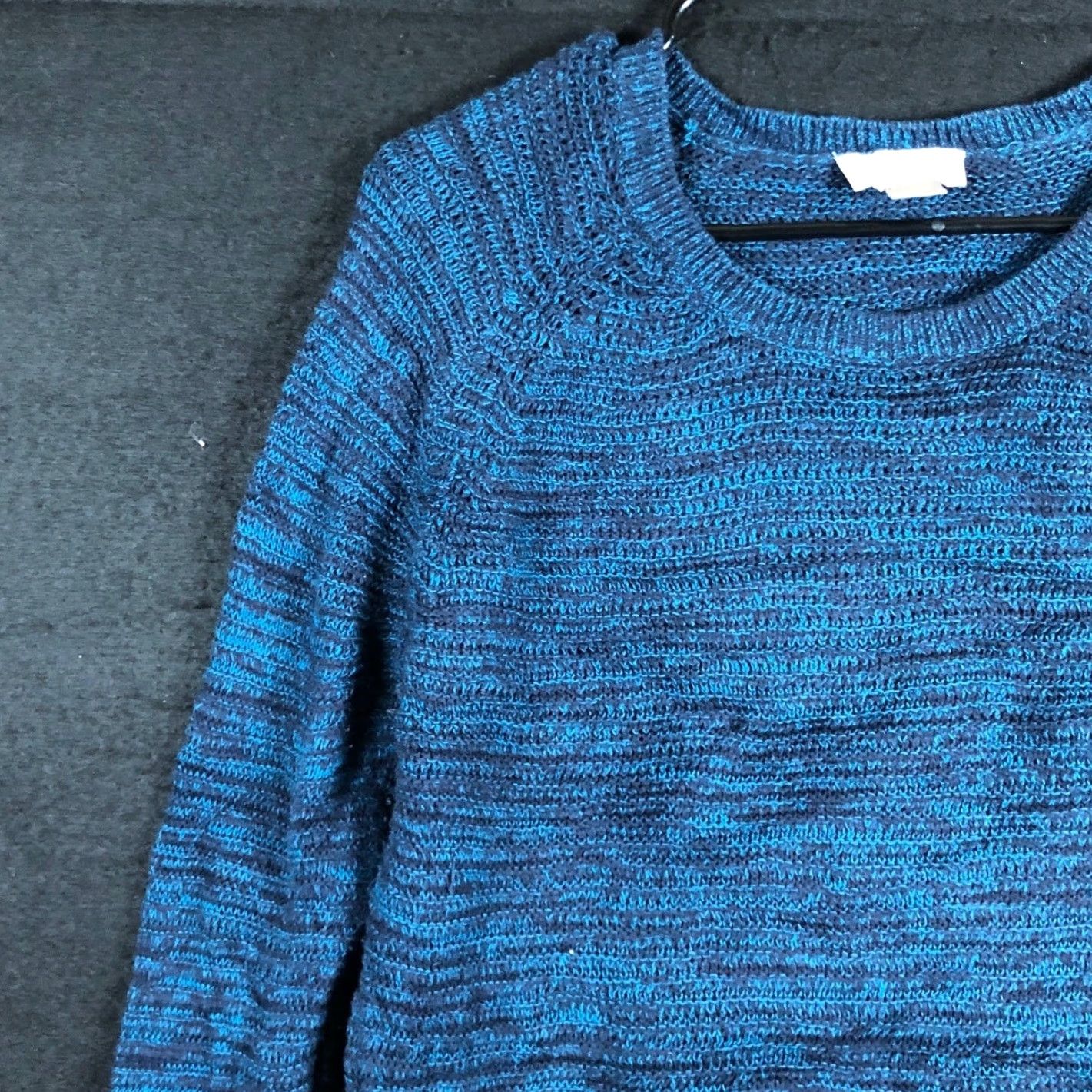 Loft LOFT Ann Taylor Womens Sweater Navy Blue Crew Long Sleeve 100% Cotton Large Size L / US 10 / IT 46 - 4 Thumbnail
