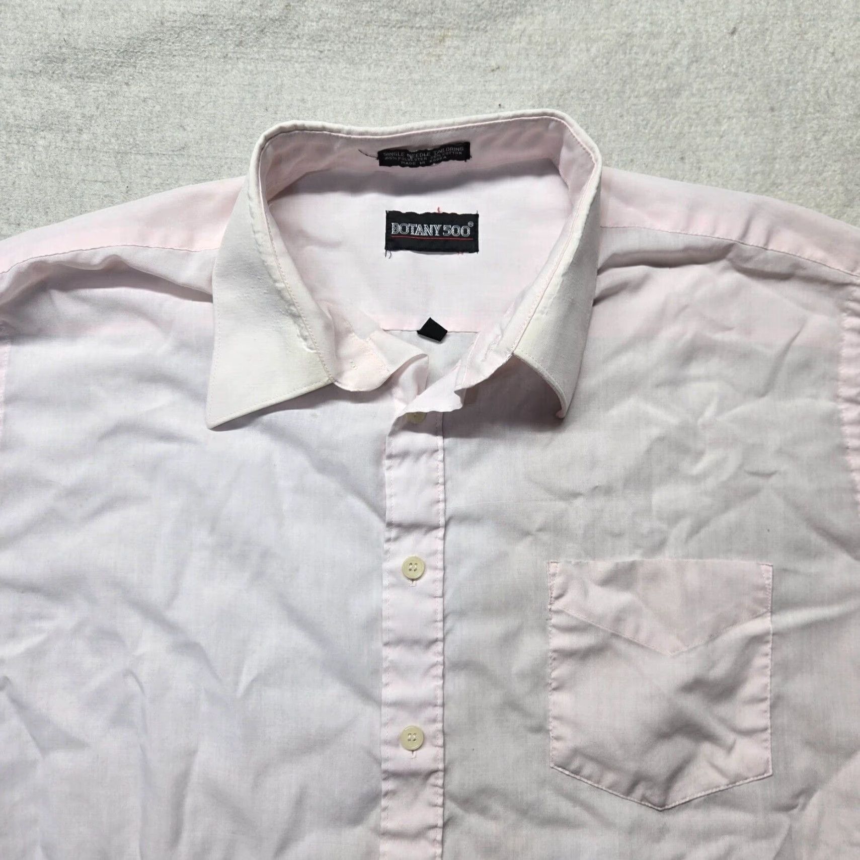 Needles Botany 500 Dress Shirt Button Up Adult Men's 17 White Cotton Polyester Long Sleeve Classic 34/35 17 Mens Size 46R - 2 Thumbnail