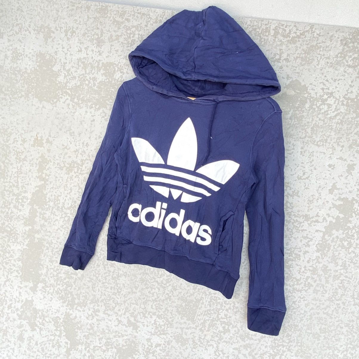 Other Vintage Adidas Hoodie Big Printed Sweater NavyBlue Size XS Size US XS / EU 42 / 0 - 2 Thumbnail
