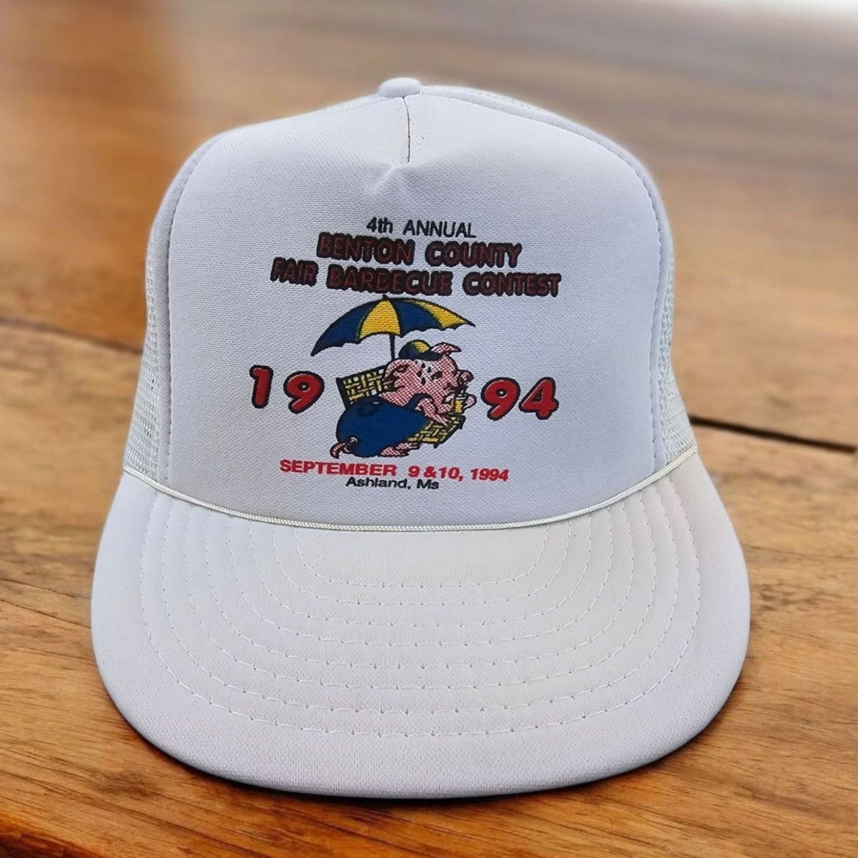 Other 1994 Benton County Fair Barbecue Contest Mesh Snapback Cap Size ONE SIZE - 1 Thumbnail