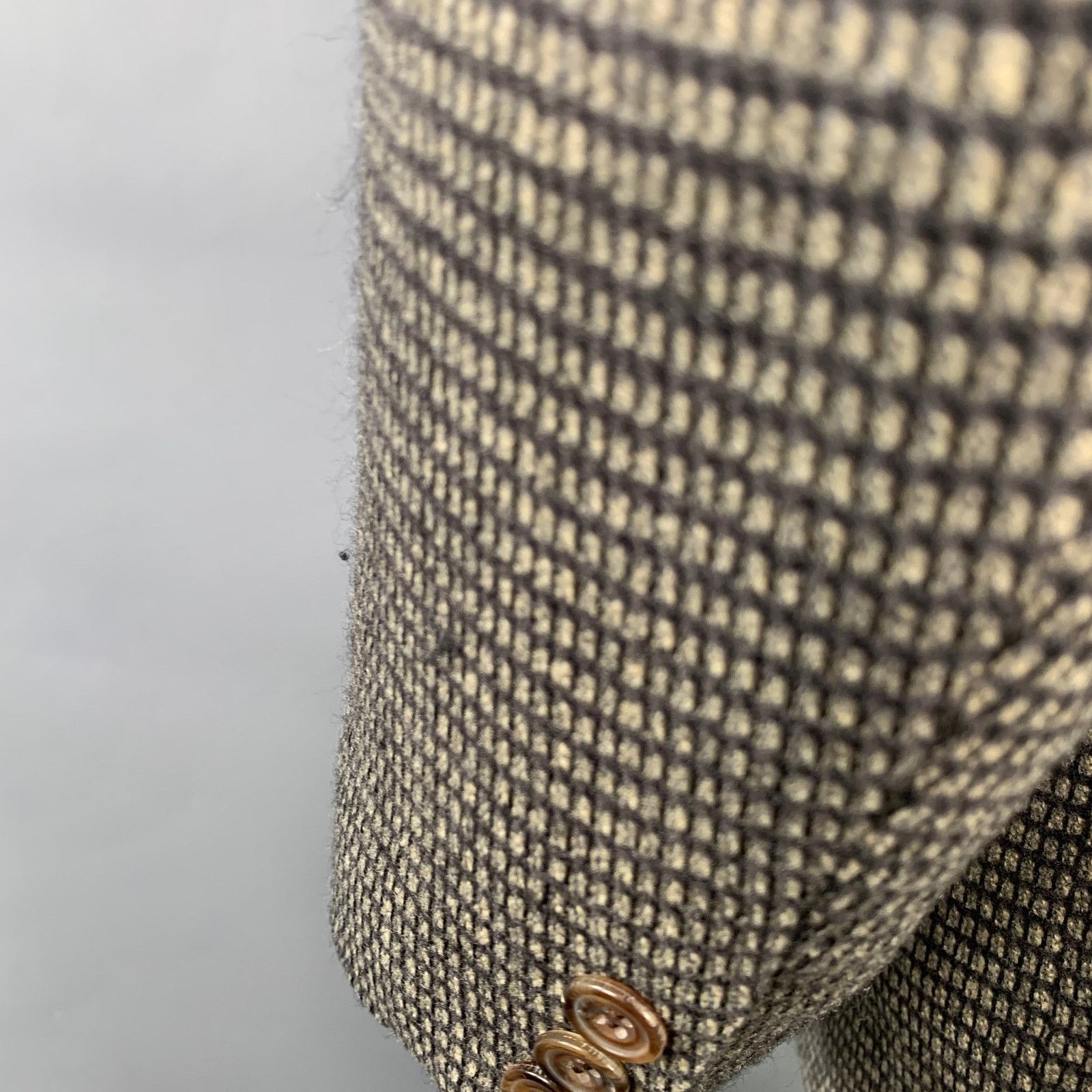 Other Grey Beige Checkered Wool Single Breasted Sport Coat Size 42R - 6 Thumbnail
