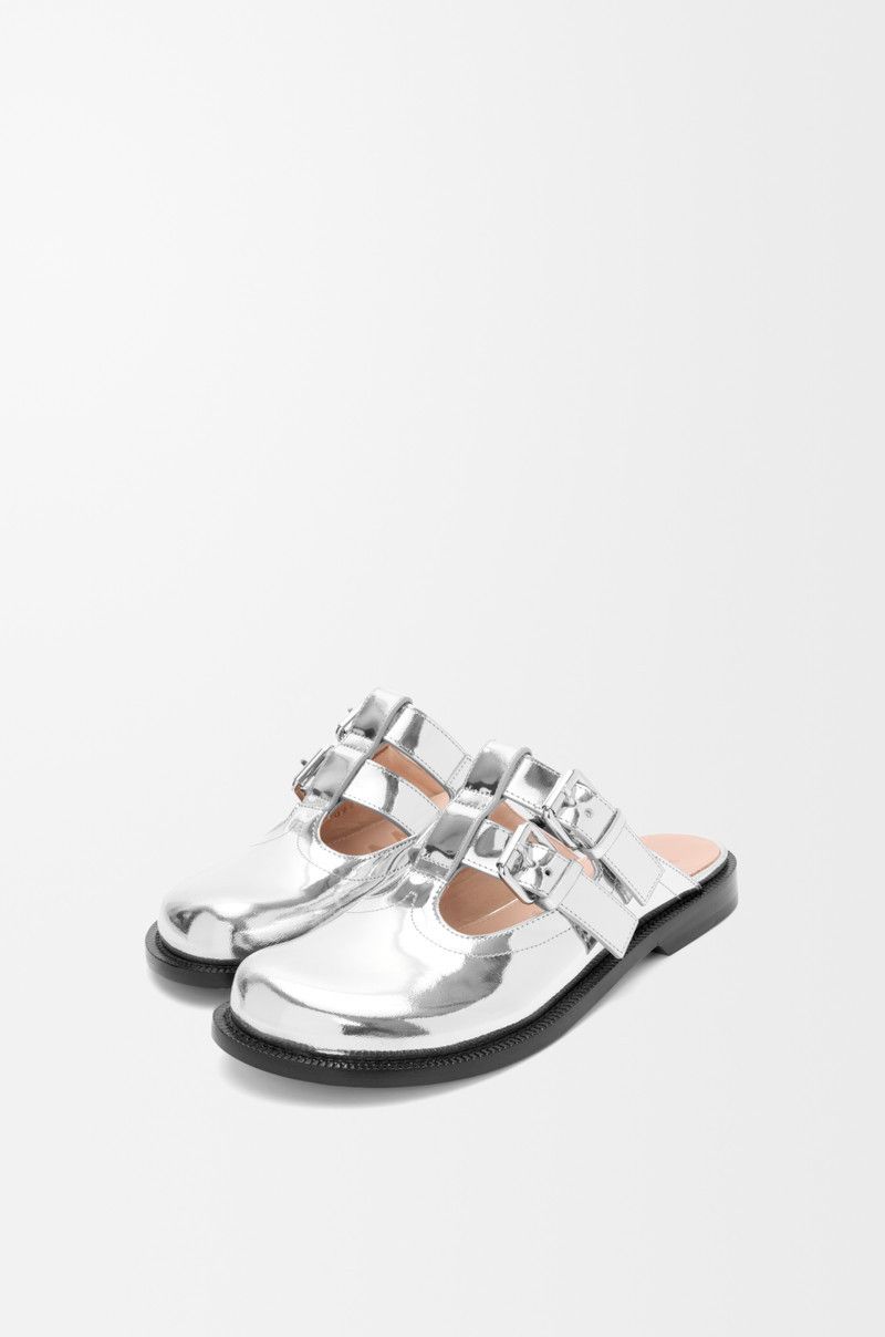 Loewe o1in1g0526 Campo Mary Jane Mules in Silver Size US 8 / IT 38 - 3 Thumbnail