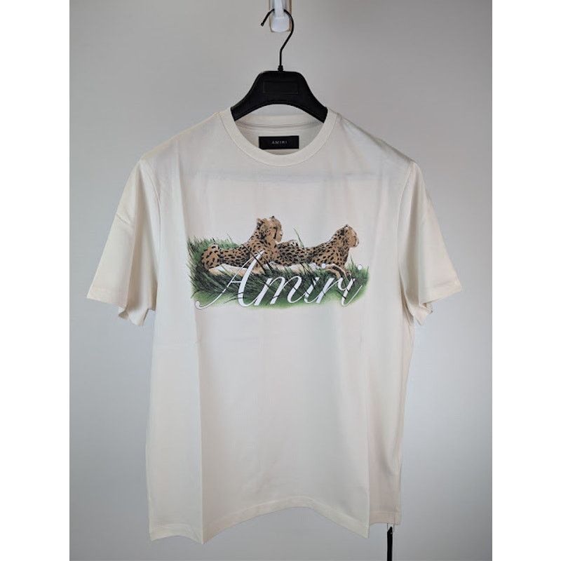Amiri o1rshd1 Q:2 / Cheetah Logo T-shirt in Alabaster Size US M / EU 48-50 / 2 - 2 Thumbnail