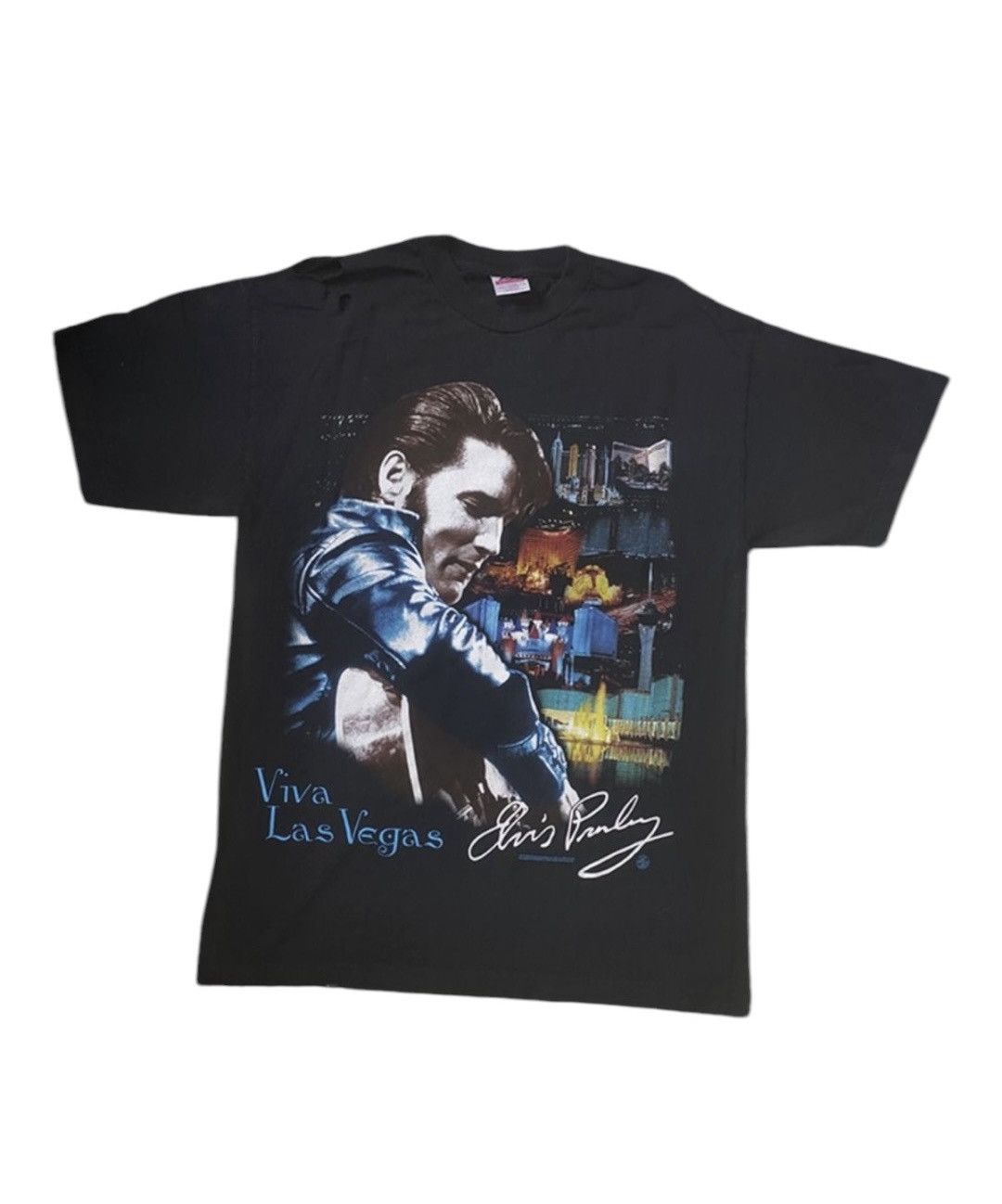 Band Tees Fire 🔥 vintage 90s ELVIS PRESLEY las vegas rock n roll pop Size US L / EU 52-54 / 3 - 1 Thumbnail