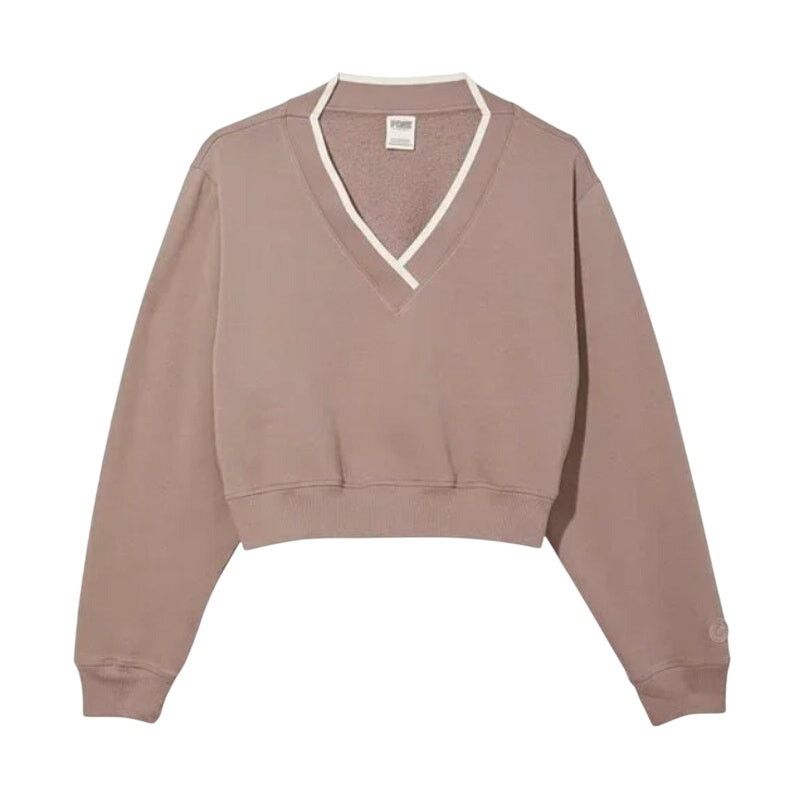 Victoria's Secret Victoria's Secret PINK Fleece V-Neck Pullover in Iced Coffee Size XL / US 12-14 / IT 48-50 - 1 Thumbnail