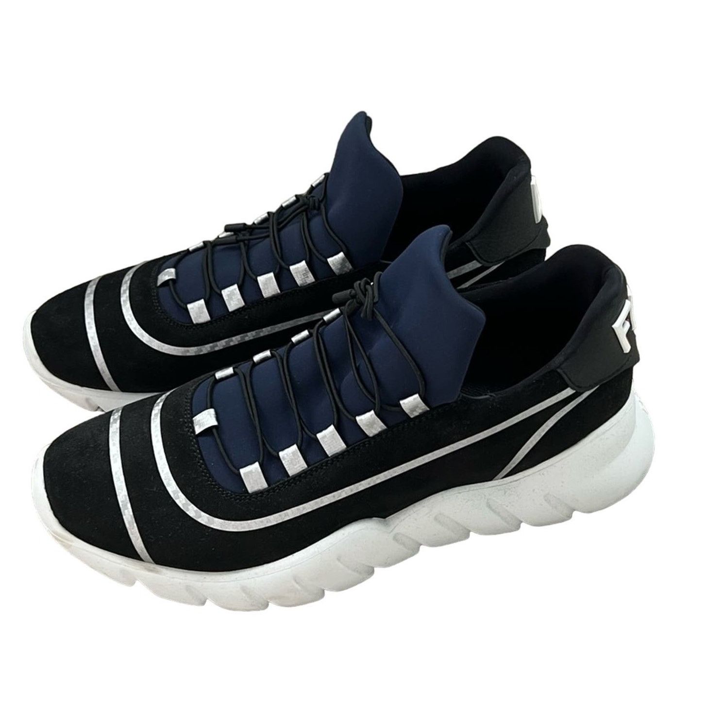 Fendi Fendi Men’s Neoprene Blue/White/Silver Slip-On Sneakers Size US 8 / EU 41 - 5 Thumbnail