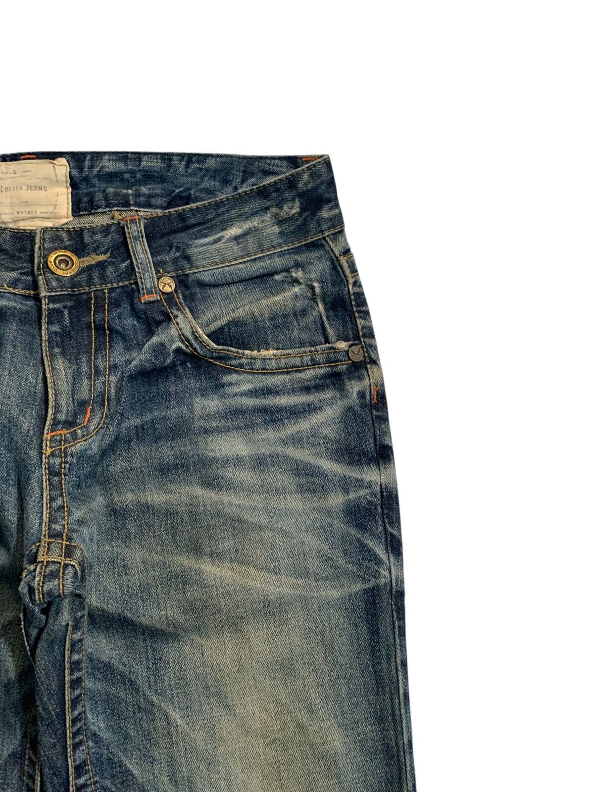 Tornado Mart JAPANESE LOLITA FADED & RUSTY PUNK DISTRESSED DENIM Size US 33 - 12 Thumbnail