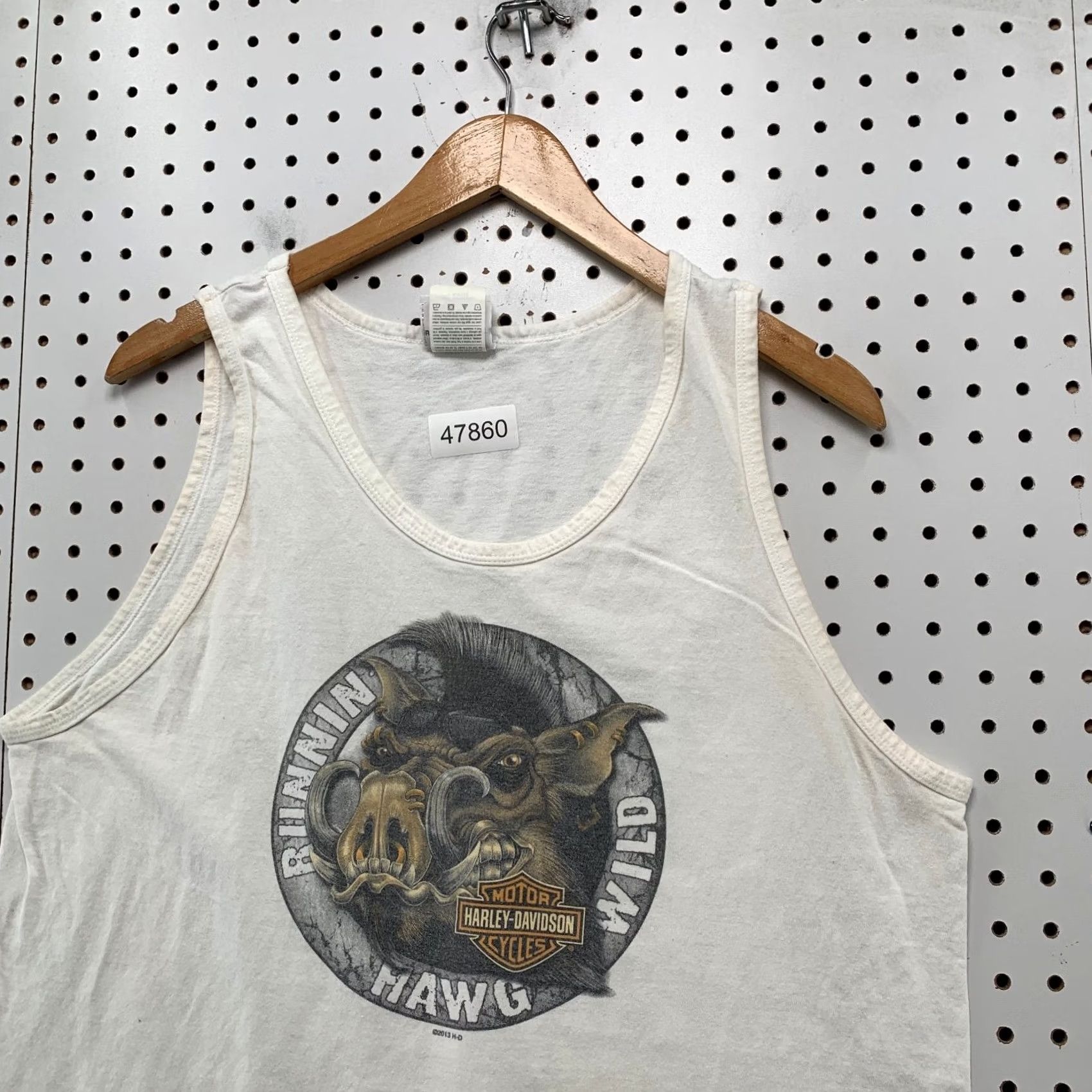 Harley Davidson VINTAGE Harley-Davidson Tank Shirt Mens L White HAWG HOG Wild KUAI Hawaii T-Shirt Mens Large White Size US L / EU 52-54 / 3 - 6 Thumbnail