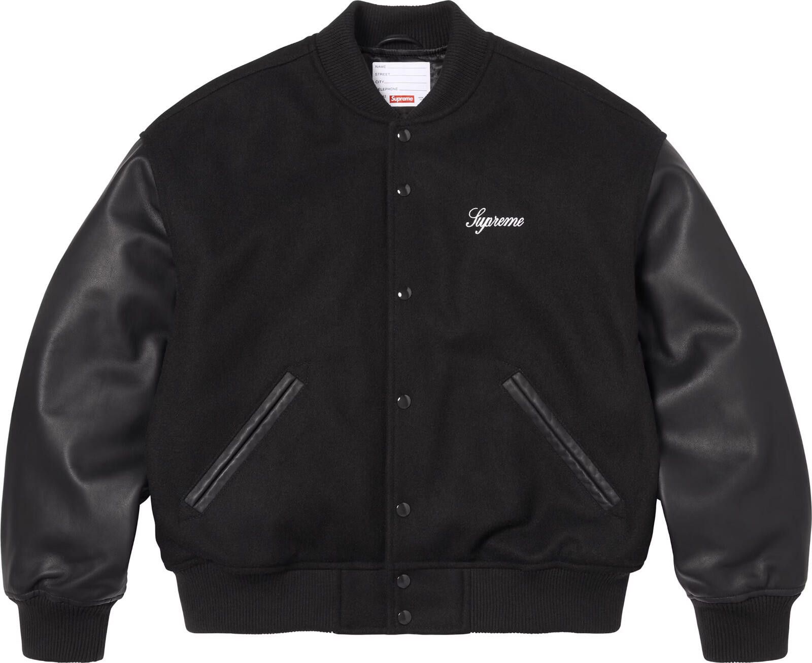 Supreme SS26 Supreme Cross Varsity Jacket Dark Black XL Size US XL / EU 56 / 4 - 2 Thumbnail