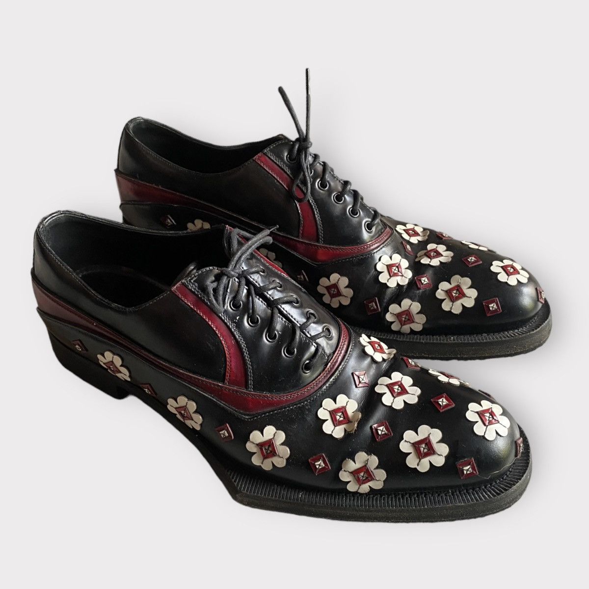 Prada FW12 Runway Floral applique’ Shoes Size US 10 / EU 43 - 3 Thumbnail