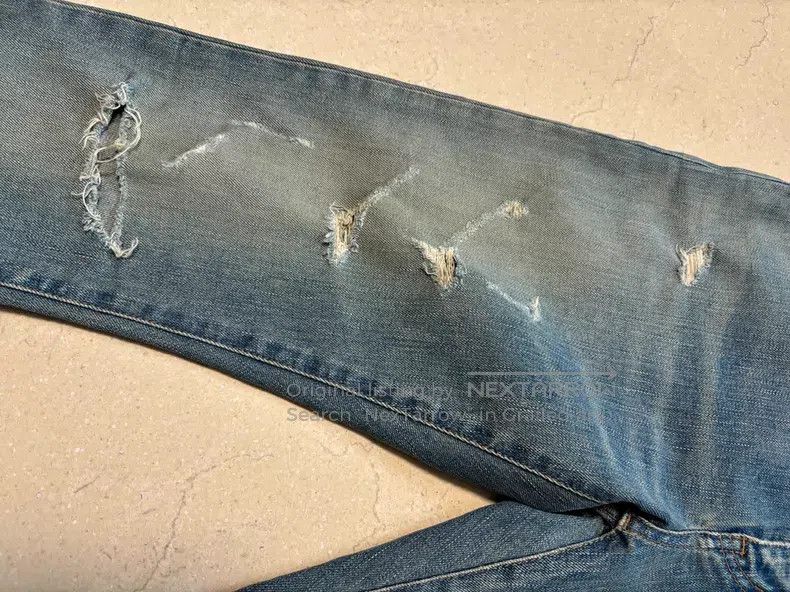 Saint Laurent Paris Saint Laurent Paris Cat Whisker Demon Claw Blue Destroyed Size US 31 - 5 Thumbnail