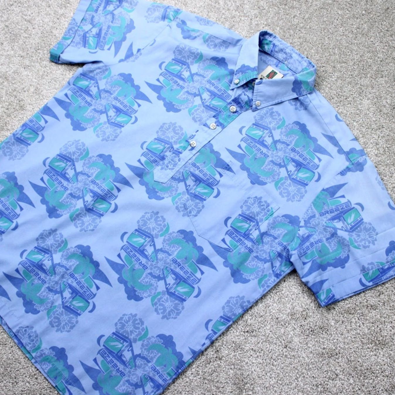 Tori Richard Tori Richard Polo Shirt Mens Medium Blue Breeze Cotton/Poly S/S Pullover Shirt Size US M / EU 48-50 / 2 - 3 Thumbnail