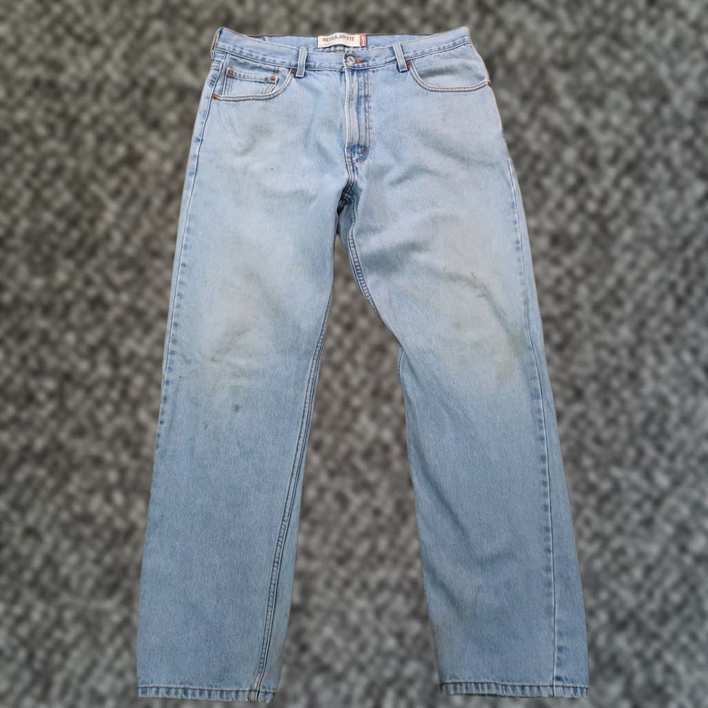 Levi's Levi's 505 Regular Fit Straight Leg Jeans Men's 36x32 Blue Denim Distressed Jeans Size US 36 / EU 52 - 1 Thumbnail