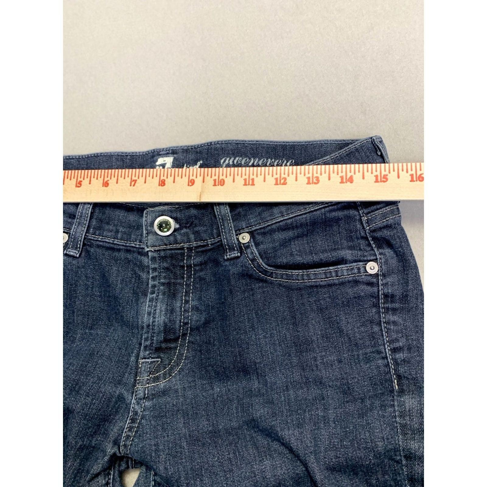 7 For All Mankind VINTAGE 7 For All Mankind Gwenevere Jeans Womens 28 Blue Skinny 5-Pocket Zipper Button Embroidered Logo Preppy Comfort Stretch Denim Size 28" / US 6 / IT 42 - 8 Thumbnail