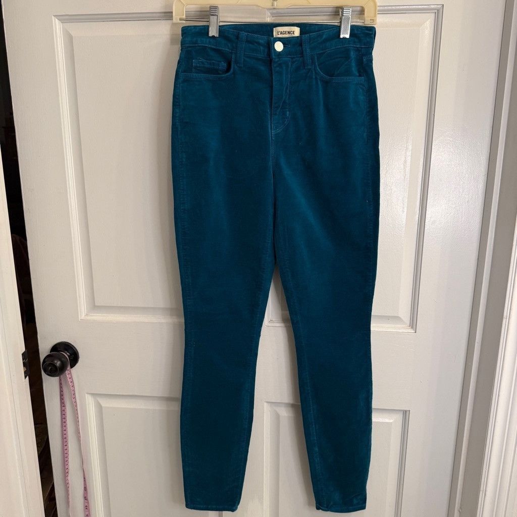 L'AGENCE Women's L'AGENCE Pants, Size 24, velvet Teal Monique Size 42" / US 20 - 3 Thumbnail