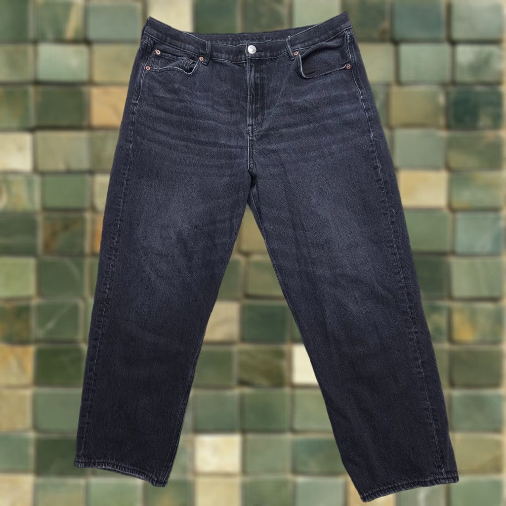 American Eagle Outfitters American Eagle Jeans Plus Size 18 Black High Rise Dark Wash Denim 90's Womens Size 40" / US 18 - 1 Thumbnail